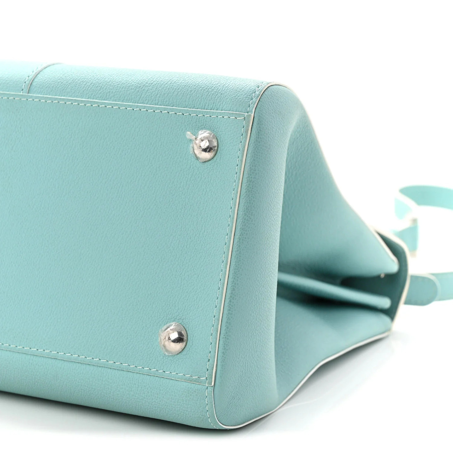 Grained Calfskin MM Brillant Satchel Light Blue - Image 10