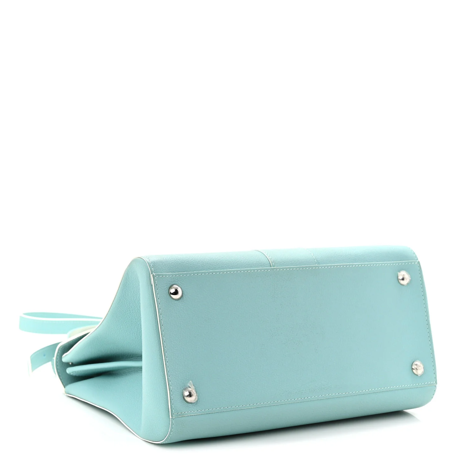 Grained Calfskin MM Brillant Satchel Light Blue - Image 4