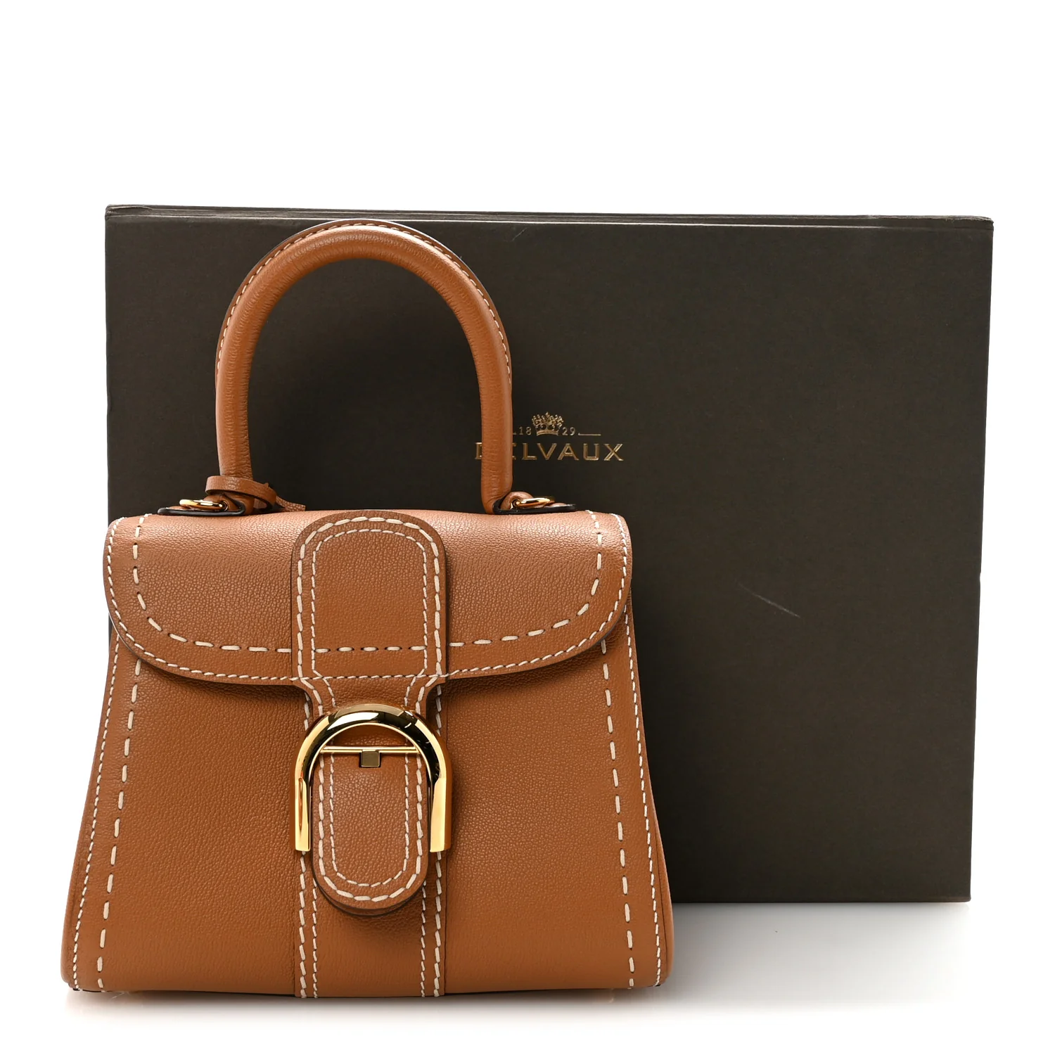 Grained Rodeo Calfskin Surpique Mini Brillant Satchel Vegetal Ivory - Image 11