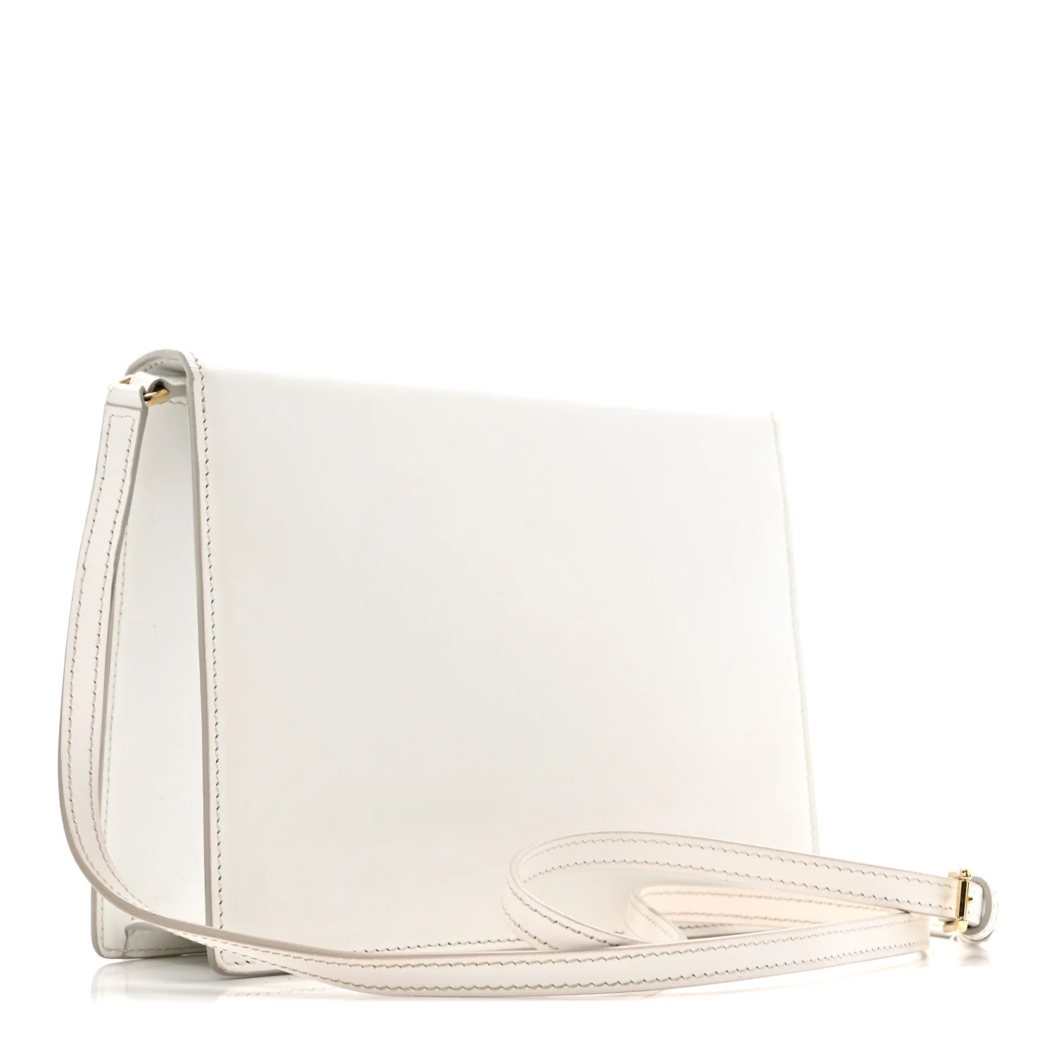 Calfskin DG Logo Flap Crossbody Bag White - Image 3