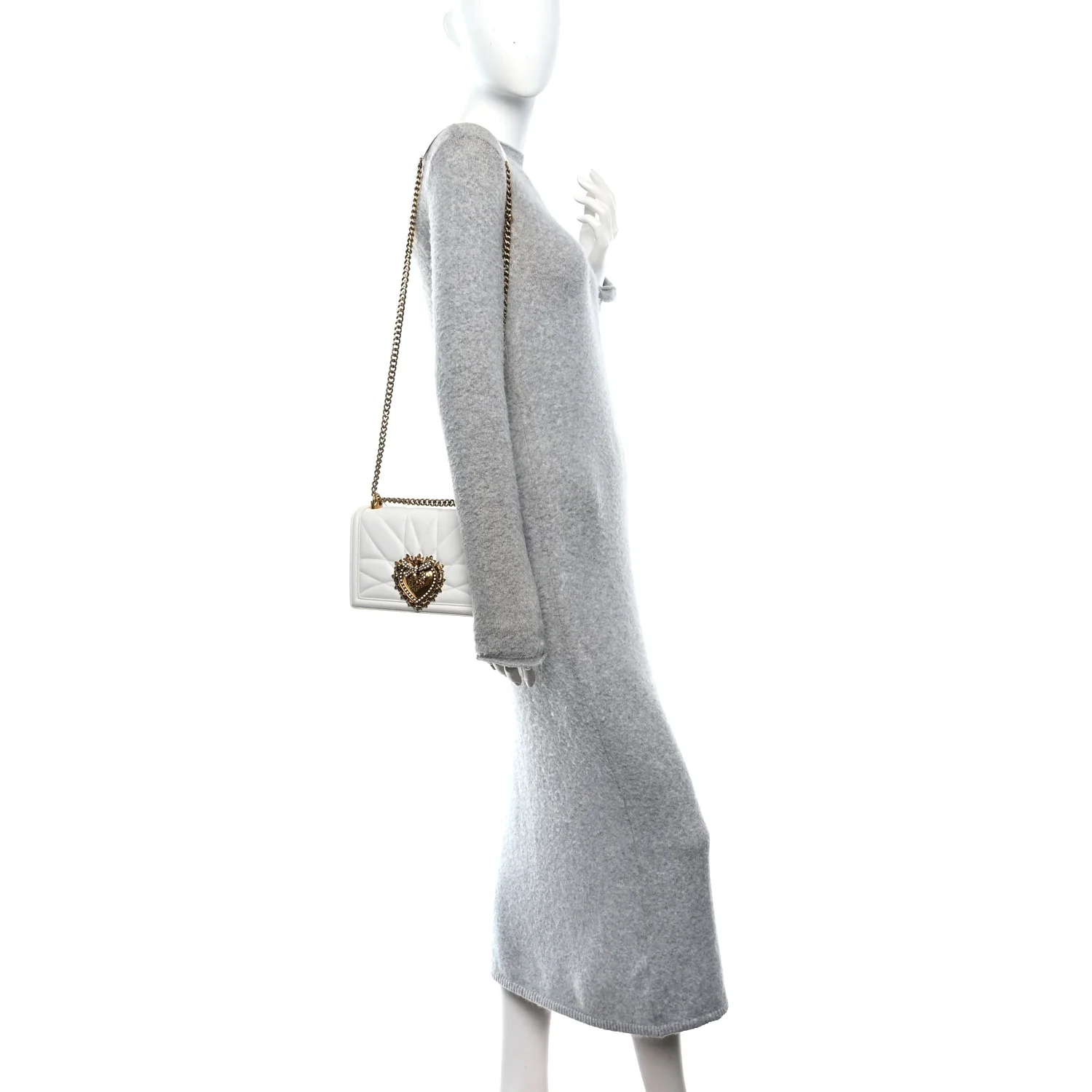 Calfskin Medium Devotion Crossbody Bag White - Image 2