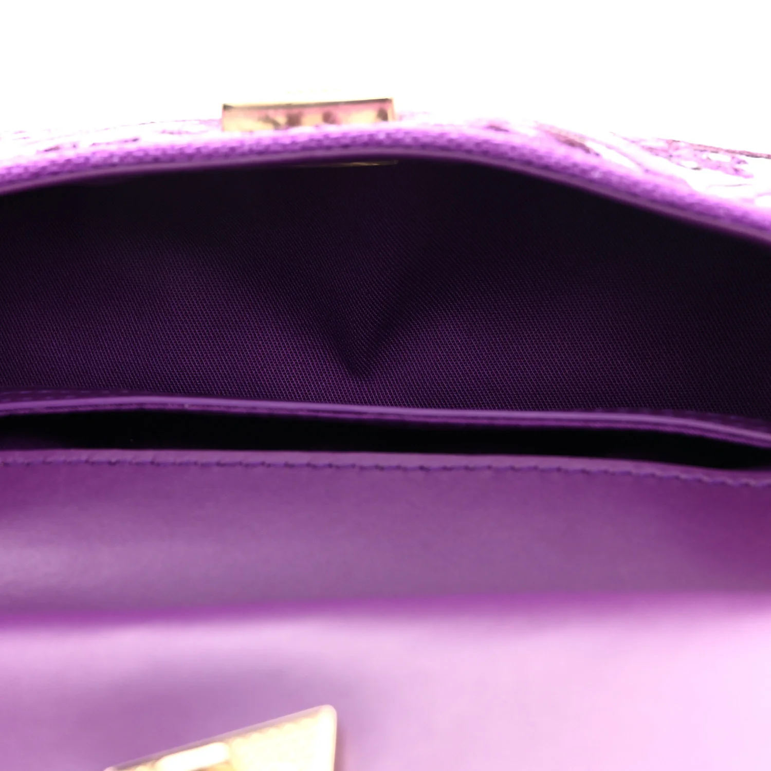 Canvas Embroidery Majolica Small Sicily Handbag Purple - Image 5