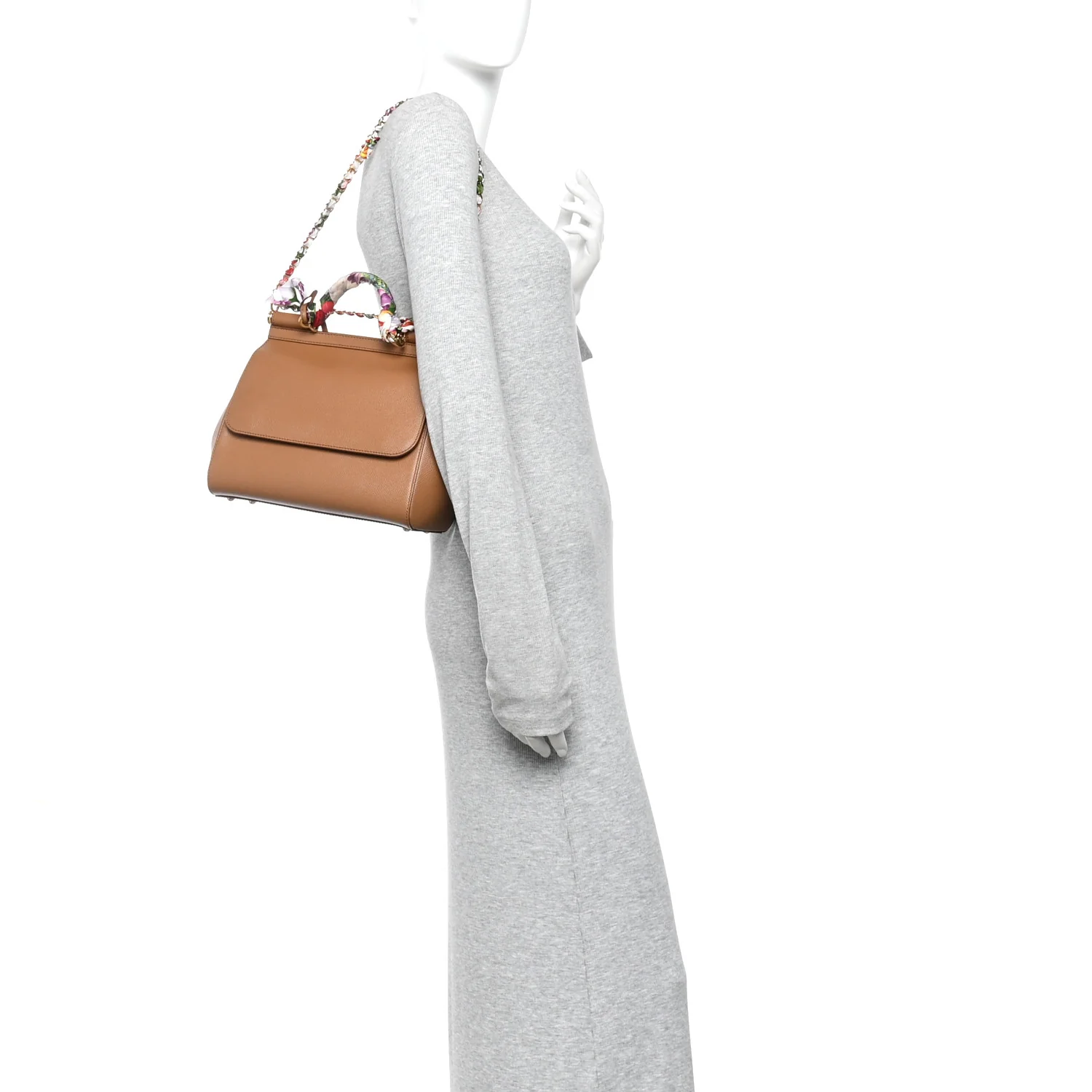 Dauphine Medium Miss Sicily Satchel With Scarf Caramello - Image 2