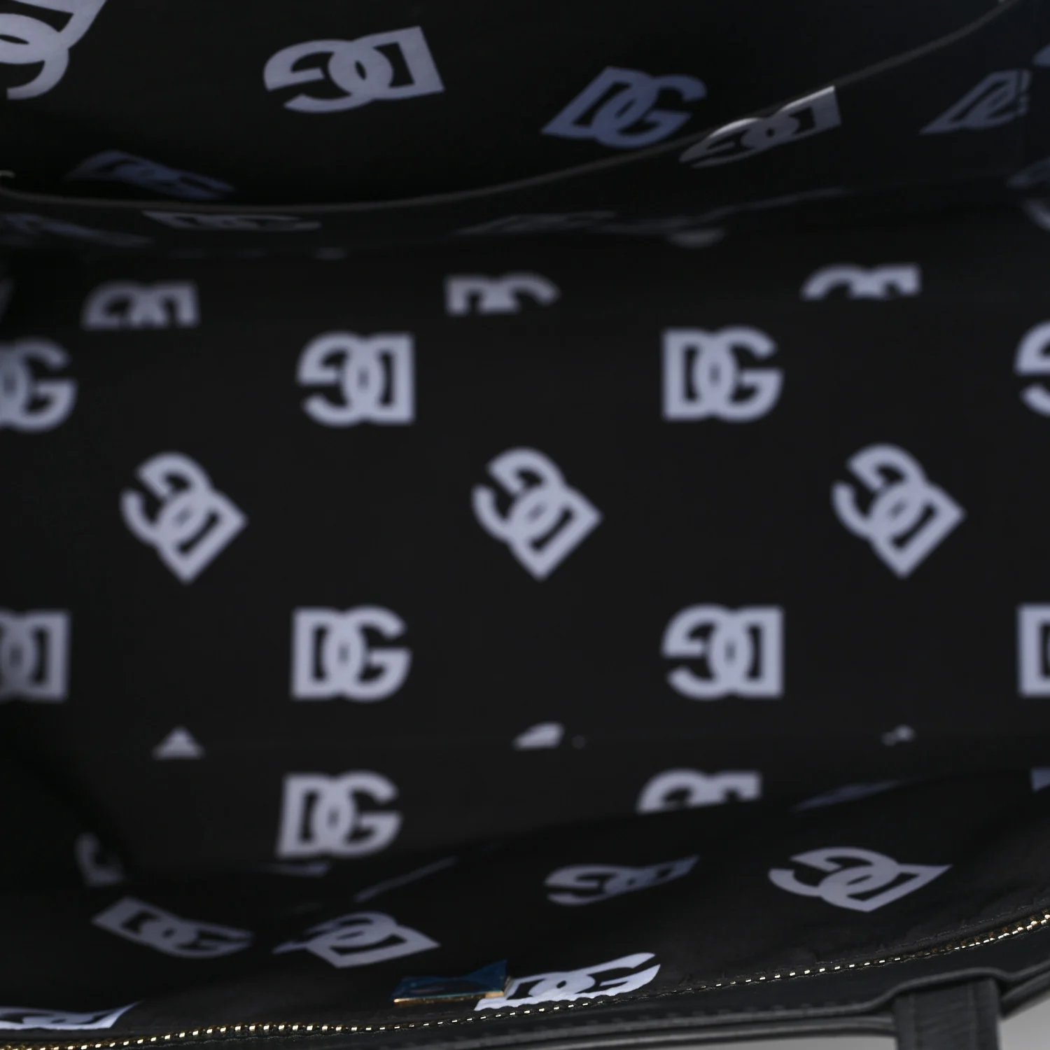 DOLCE GABBANA Calfskin DG Logo Shopper Tote Black - Image 5