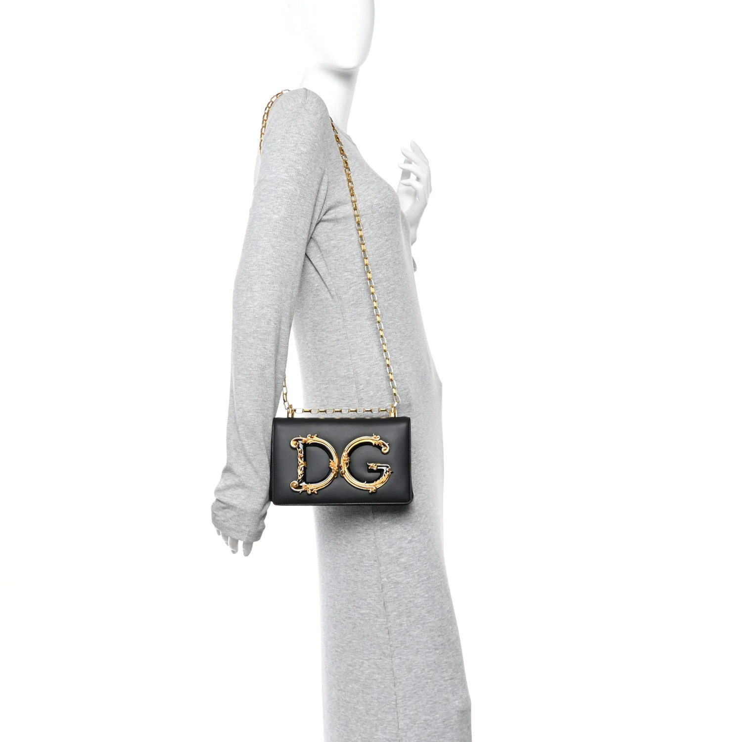 Nappa DG Girls Shoulder Bag Black - Image 2