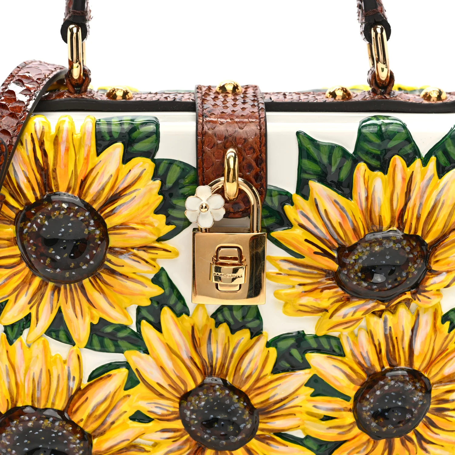Plexiglass Snakeskin Girasoli Box Bag Bruciato Multicolor - Image 7
