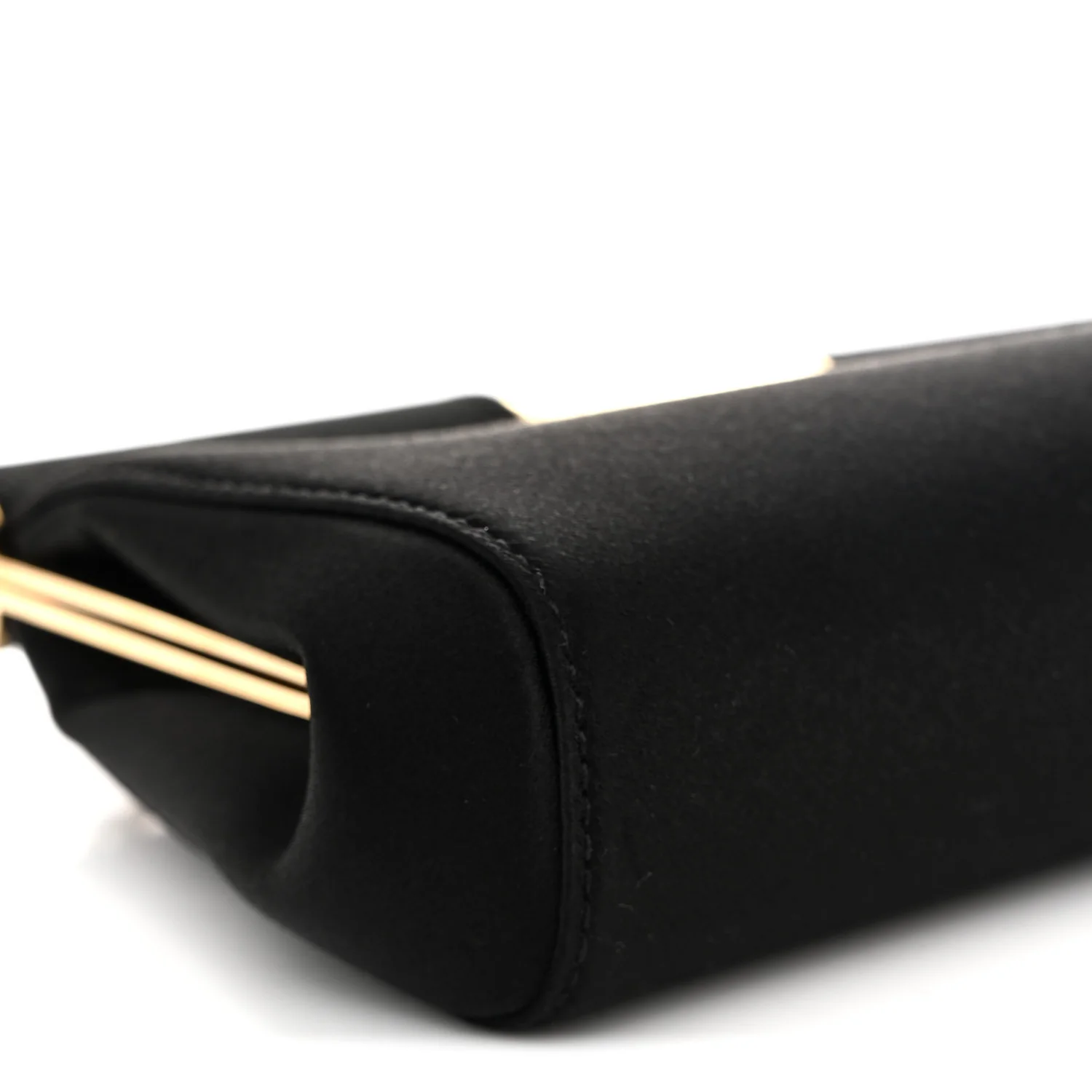 Satin Small Marlene Chain Clutch Black - Image 8