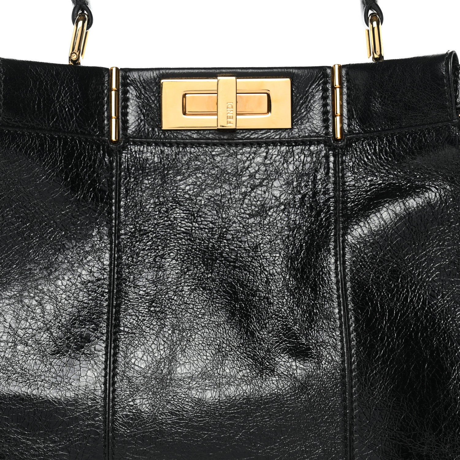 Agnello Old Shine Medium Peekaboo Iconic Satchel Black - Image 8
