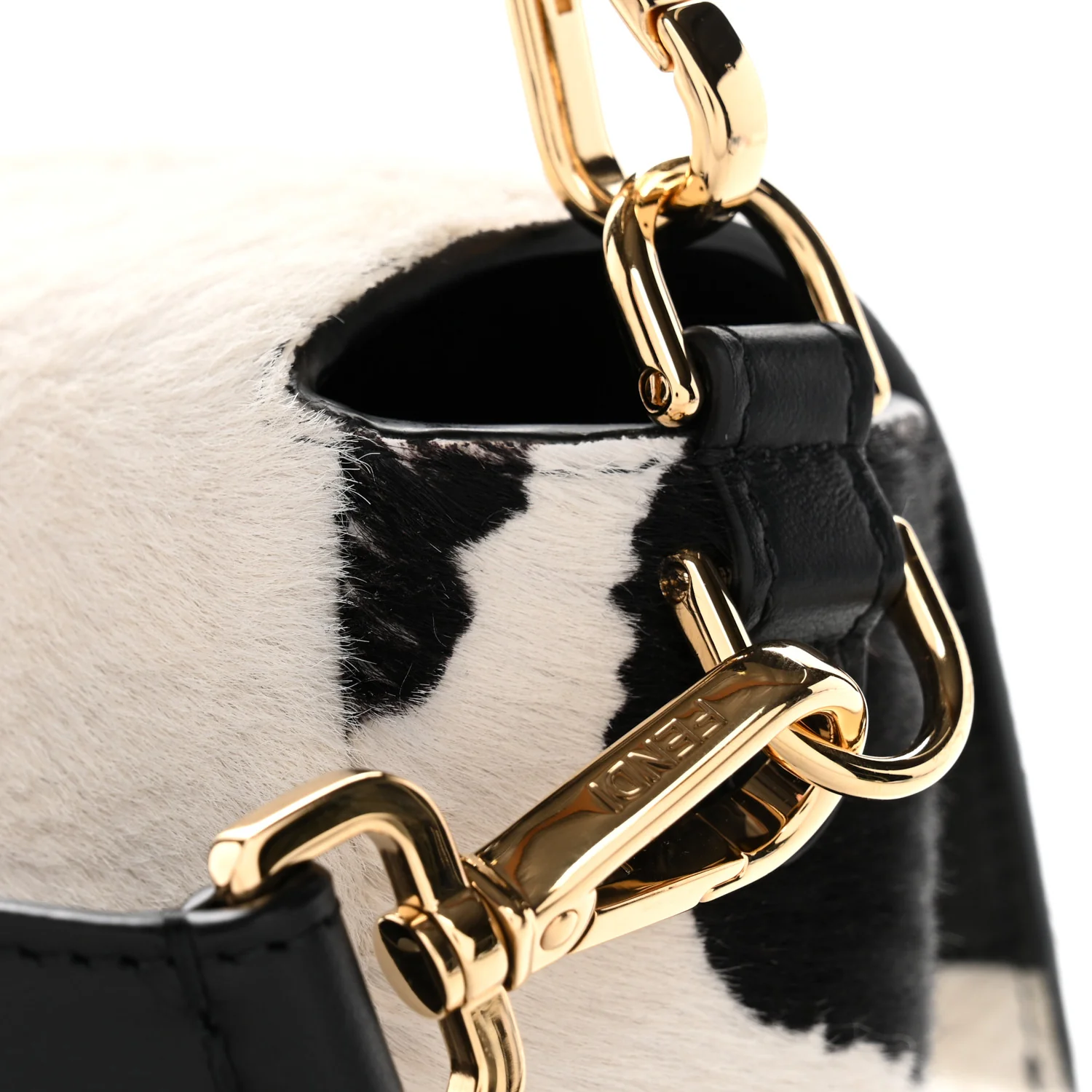 Calf Hair Baguette Black White - Image 13