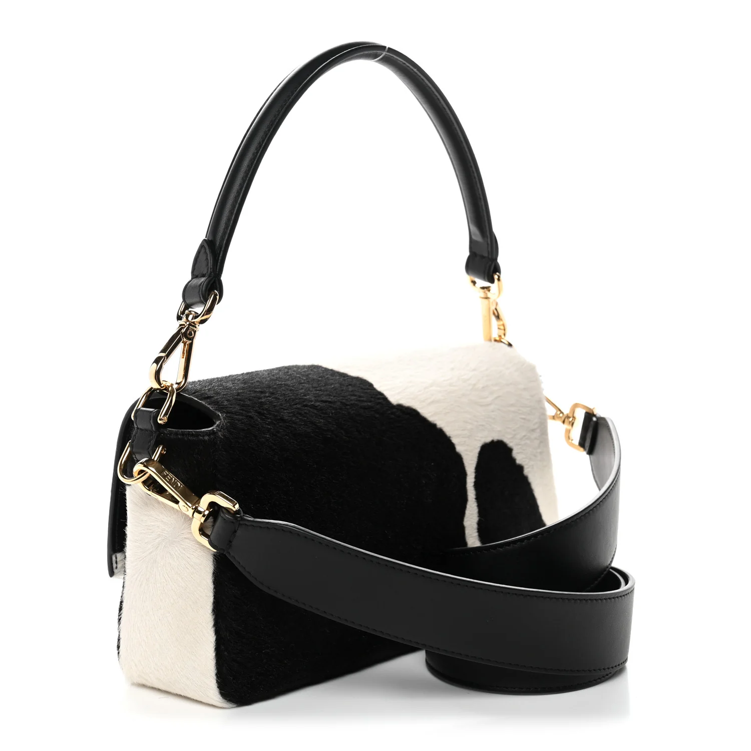 Calf Hair Baguette Black White - Image 3