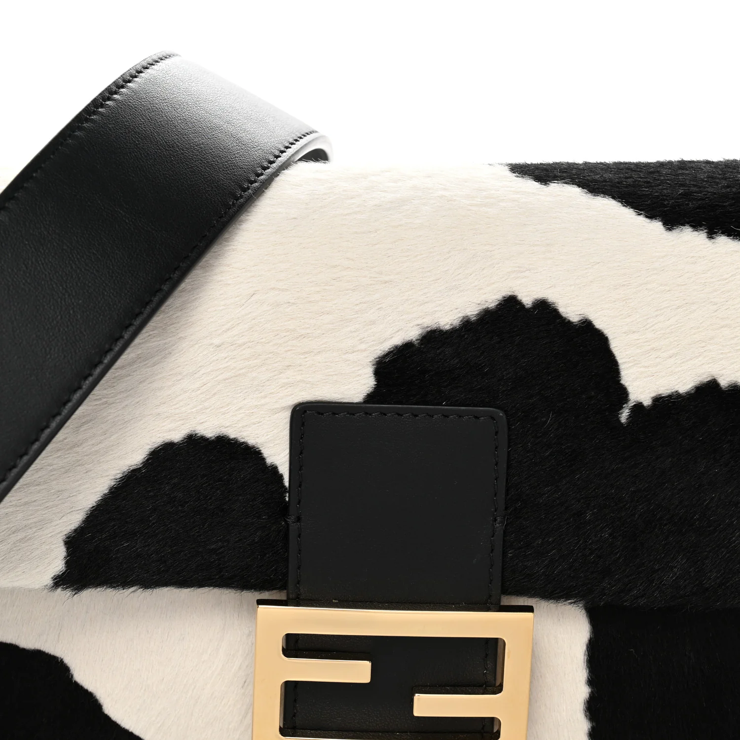 Calf Hair Baguette Black White - Image 8