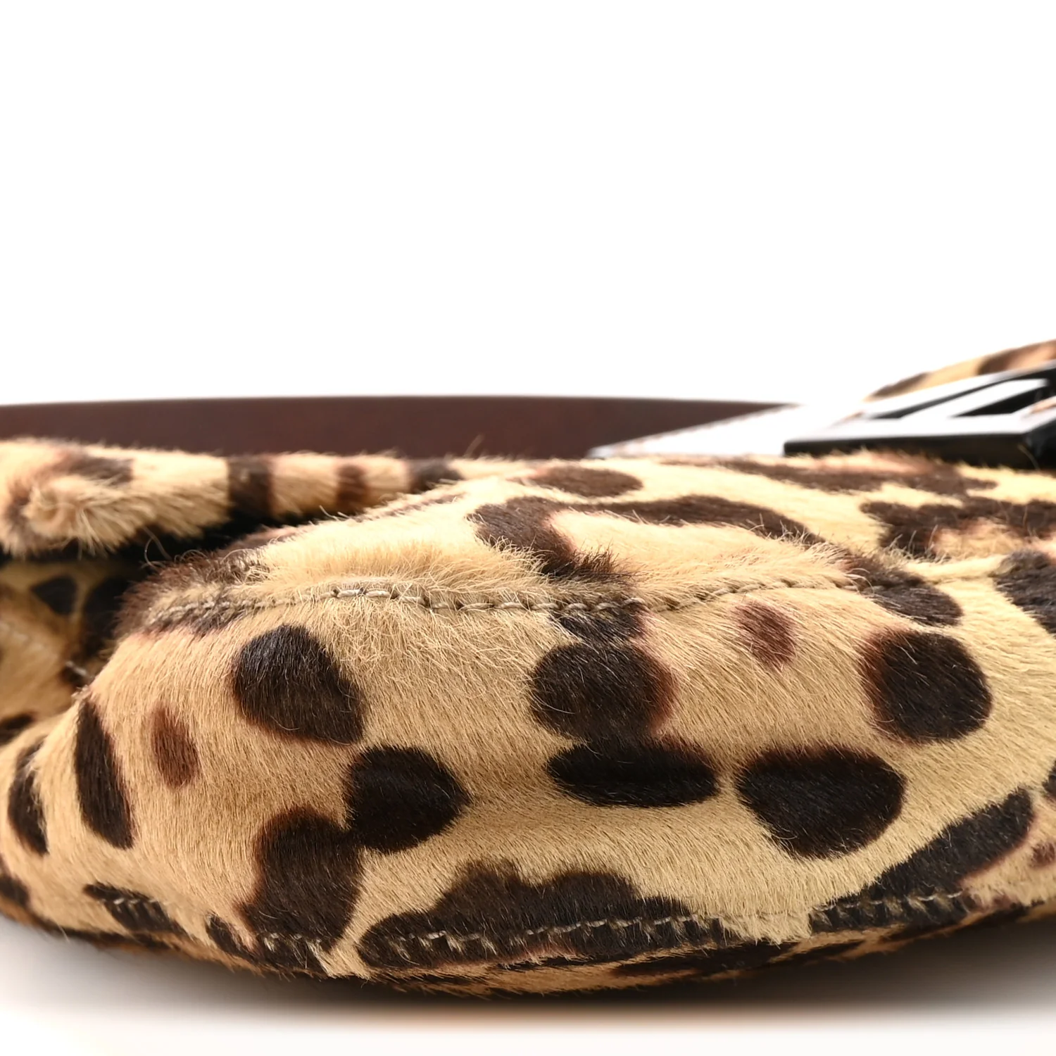 Calf Hair Leopard Print Baguette Brown - Image 8