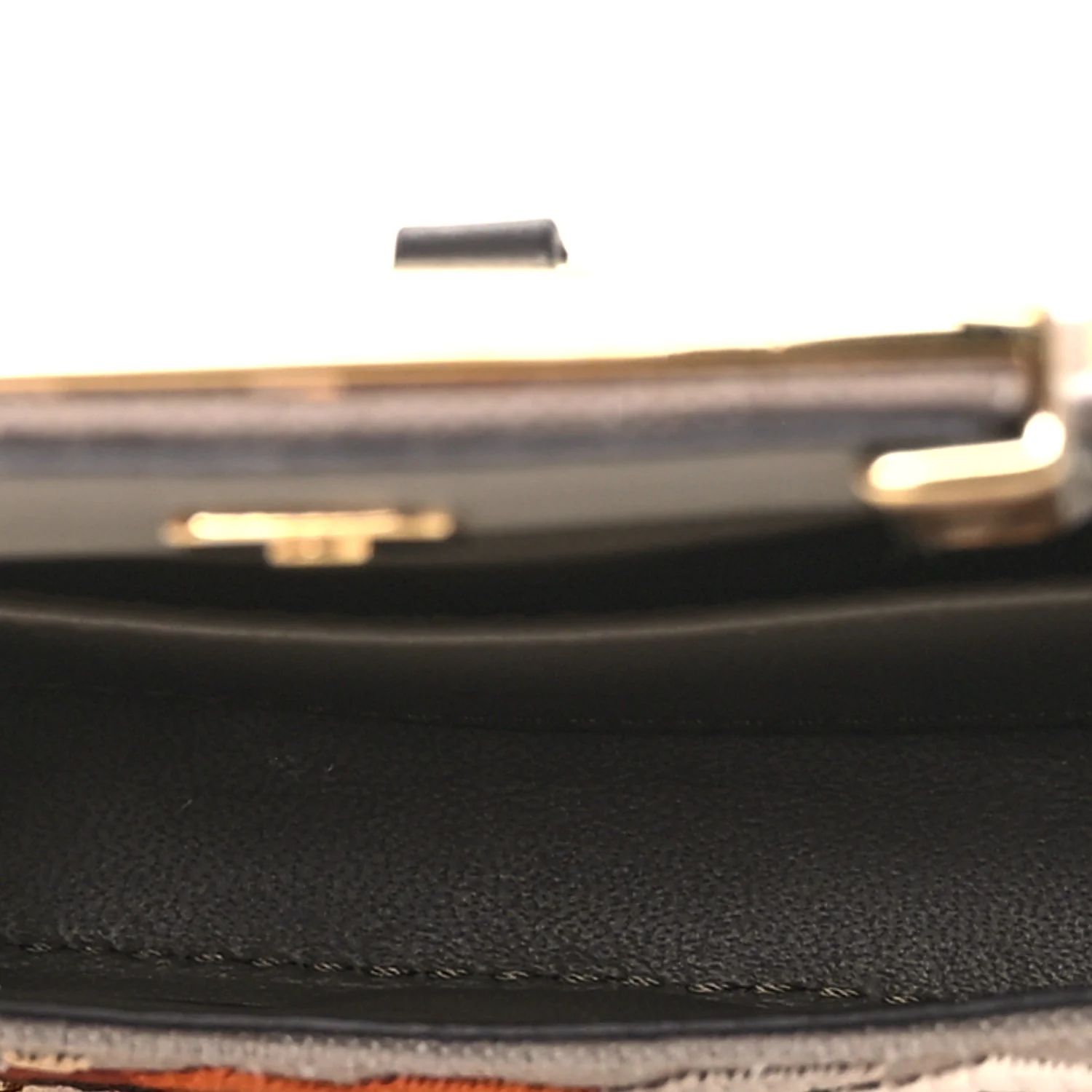 Canvas Vitello King FF Embroidered Nano Maxi Buckle Baguette Charm Tartufo Ebano - Image 4