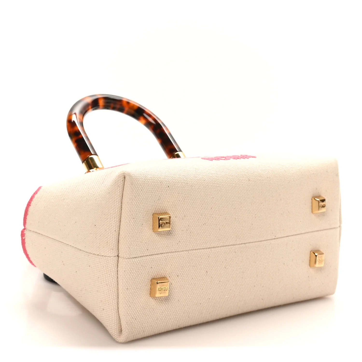 Canvas Vitello King Plexiglass Logo Embroidered Mini By The Way Top Handle Boston Bag Grezzo Pink Dalia - Image 4