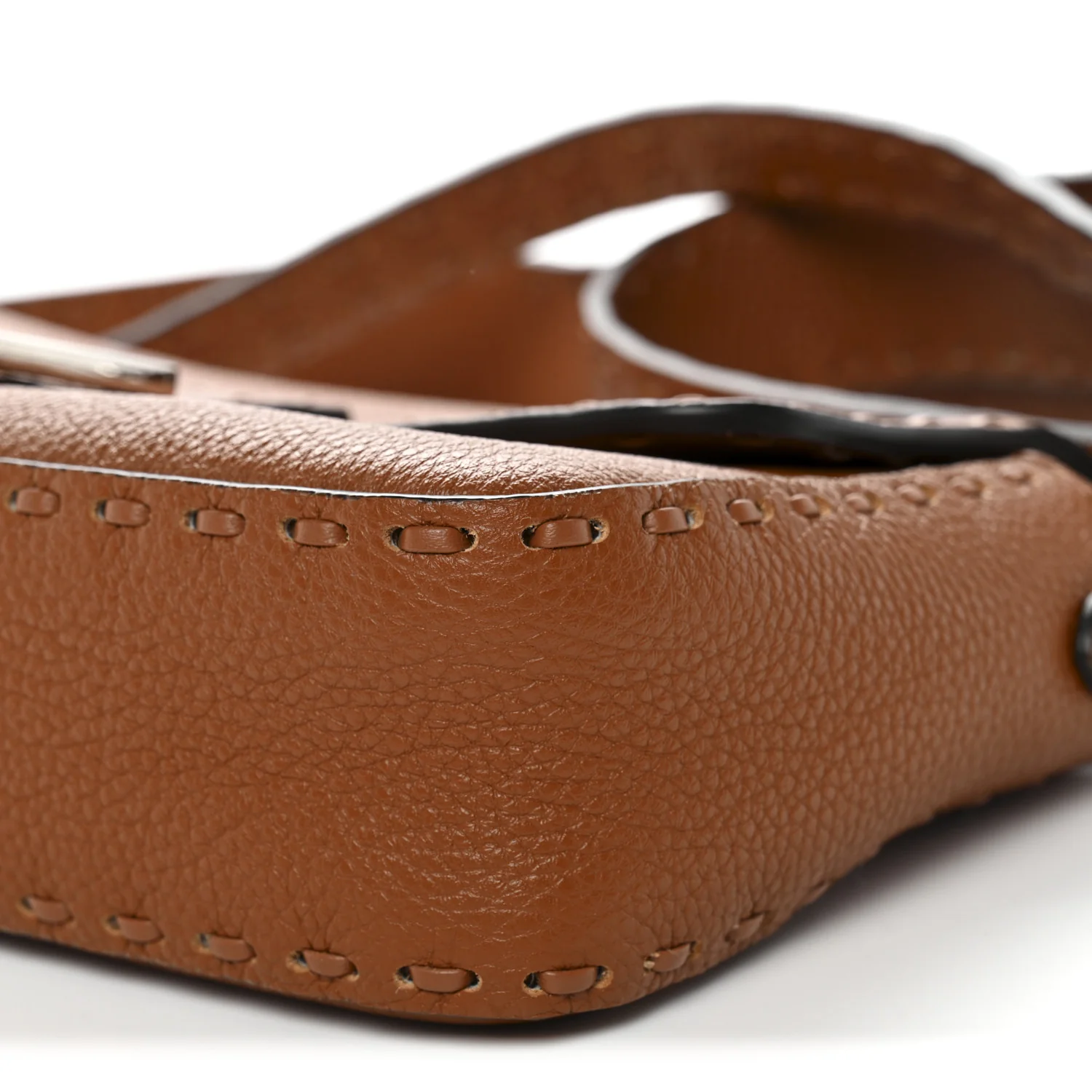 Cuoio Roma Sellerissima Nappa Sintetica Tape Stitch Baguette Brandy - Image 11