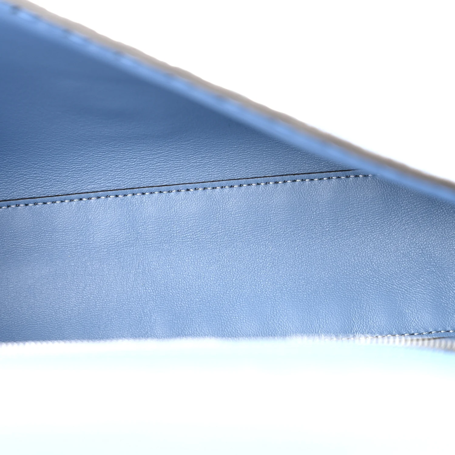 Cuoio Roma Sellerissima Nappa Sintetica Tape Stitch Baguette Placca Placca Argento Blue - Image 5