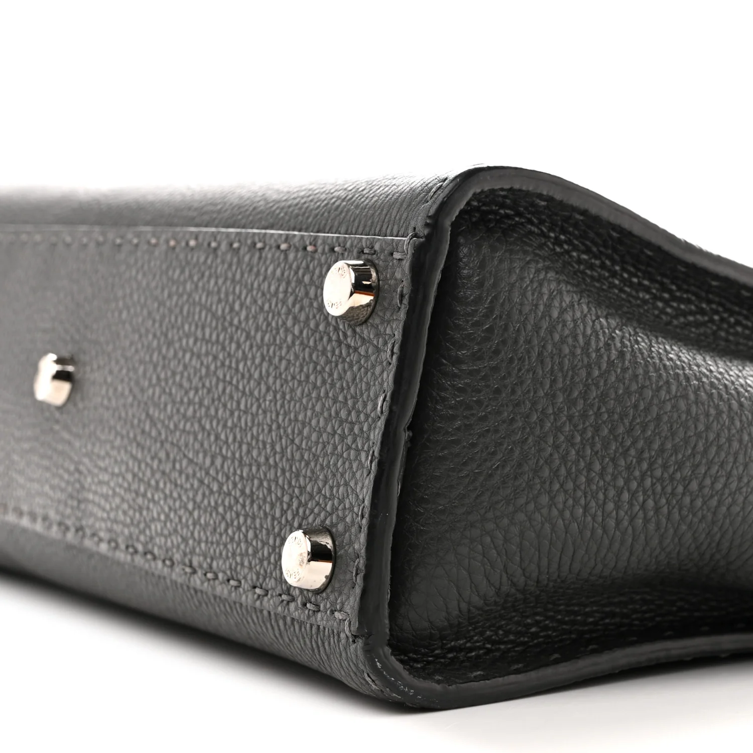 Cuoio Romano Selleria Bi-Color Medium Peekaboo Iconic Satchel Asfalto Latte - Image 10