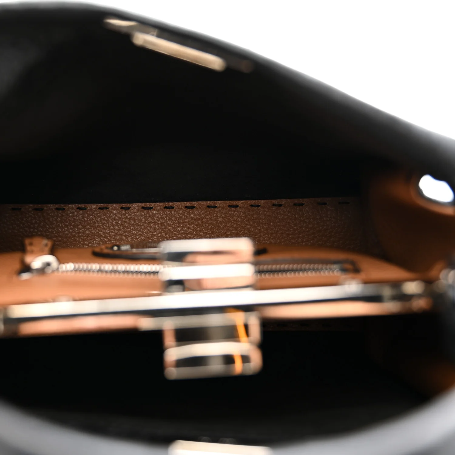 Cuoio Romano Selleria Bi-Color Mini Peekaboo Iconic Satchel Black Mou - Image 6