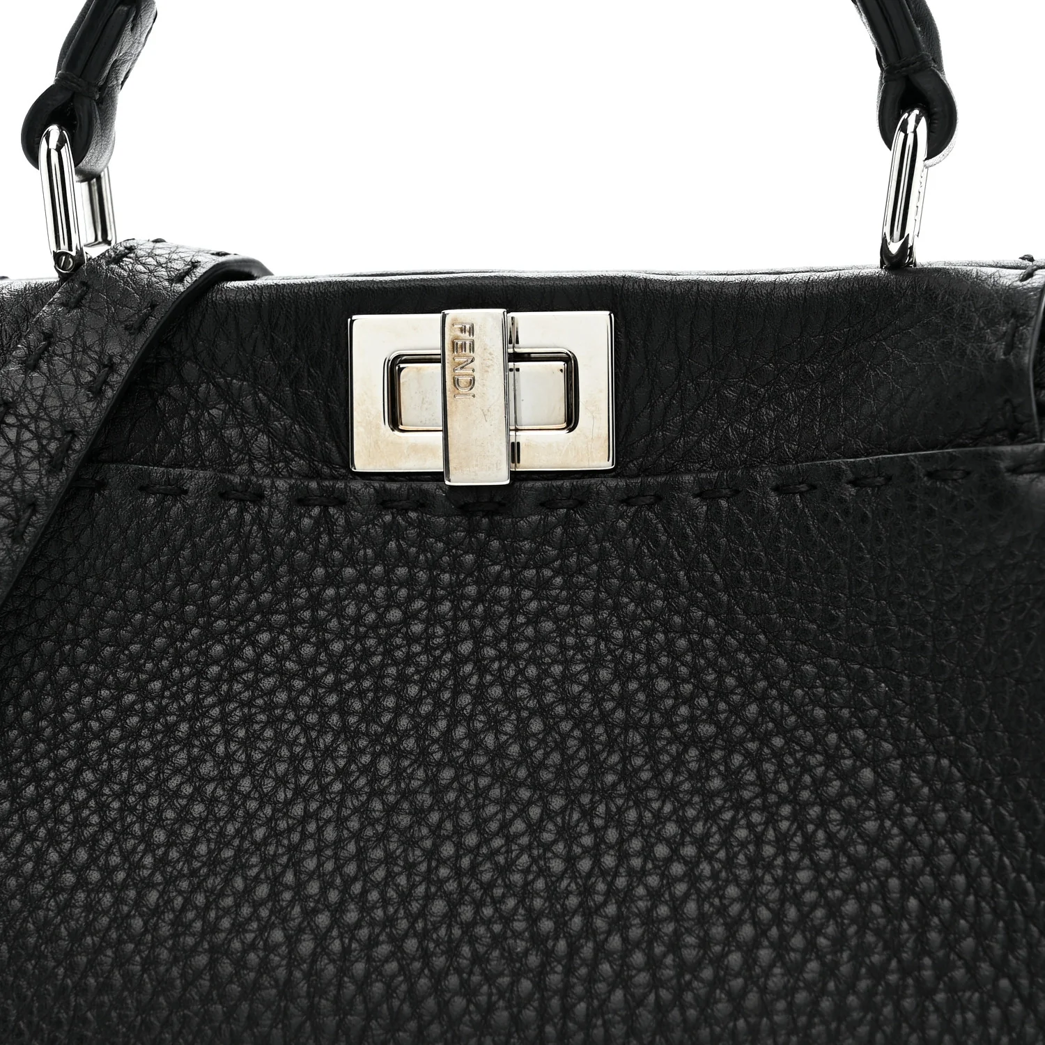Cuoio Romano Selleria Bi-Color Mini Peekaboo Iconic Satchel Black Mou - Image 8