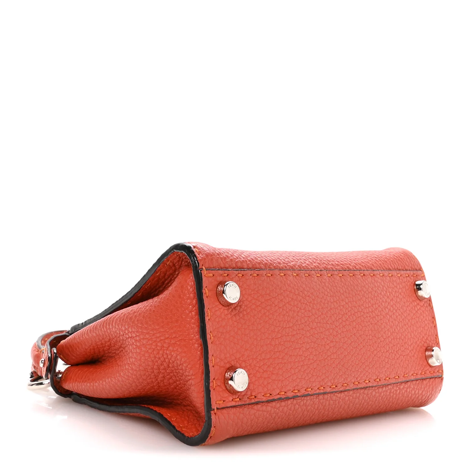 Cuoio Romano Selleria Mini Peekaboo Iconic Satchel Dark Orange - Image 4