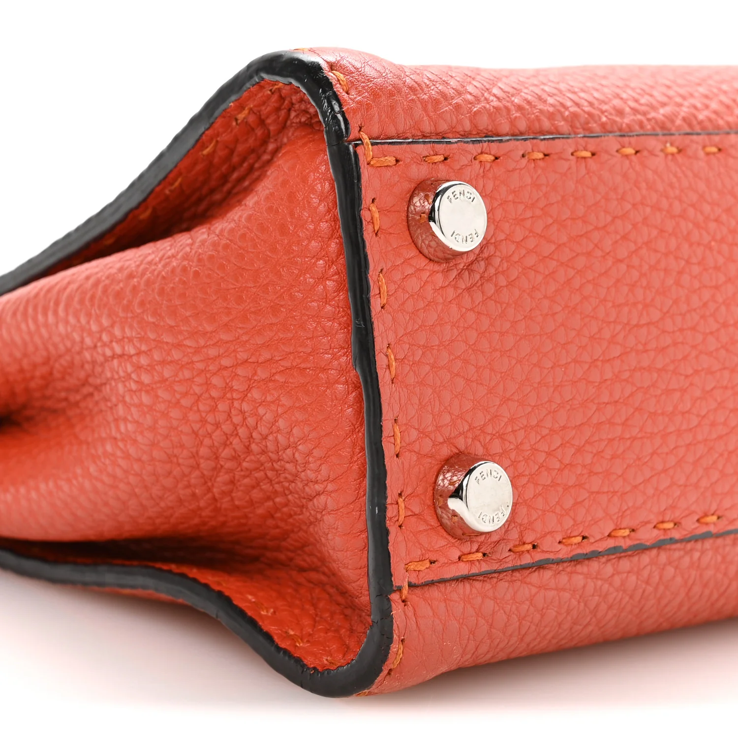 Cuoio Romano Selleria Mini Peekaboo Iconic Satchel Dark Orange - Image 9