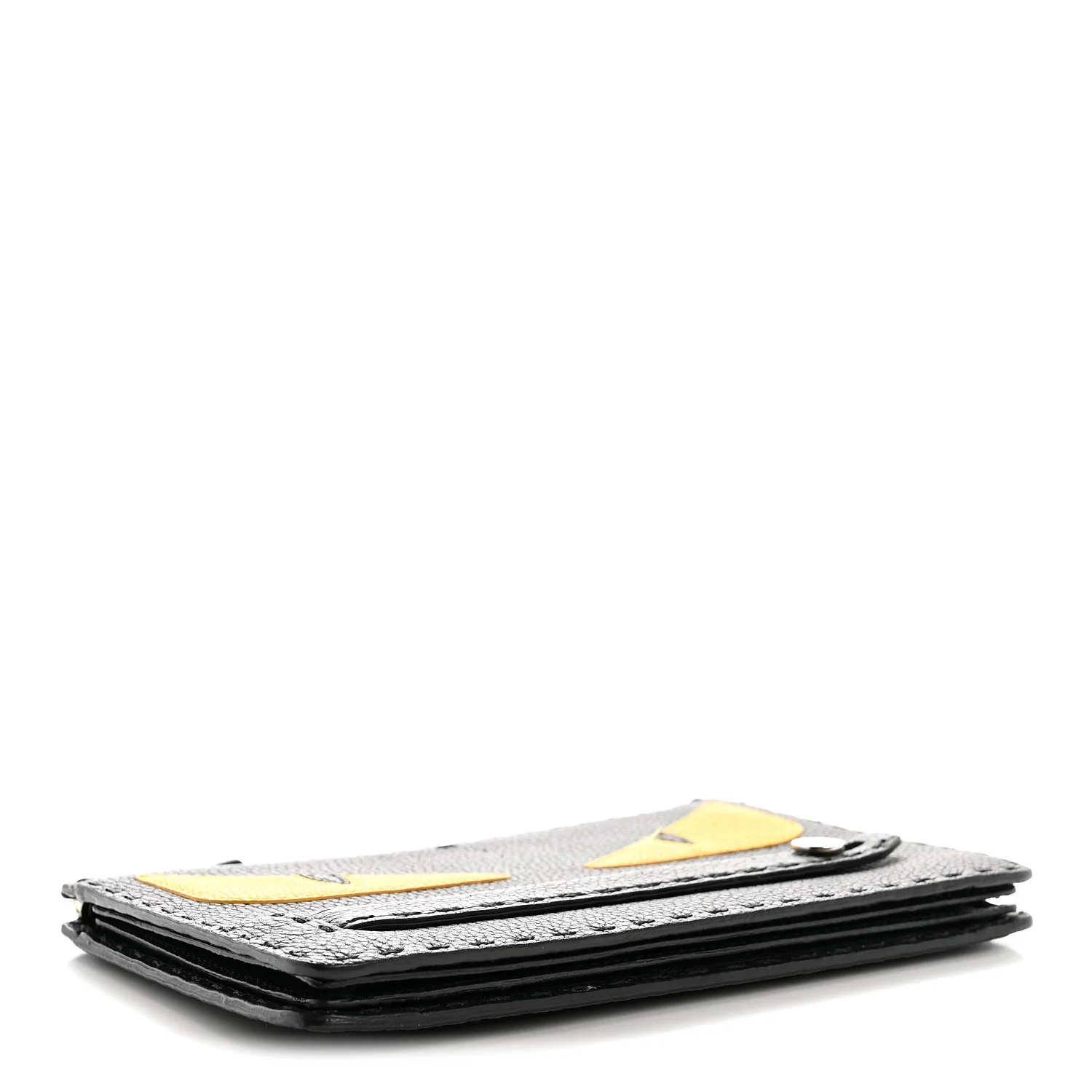 Cuoio Romano Selleria Monster Eyes Inlay Slim Clutch Black Sunflower - Image 4