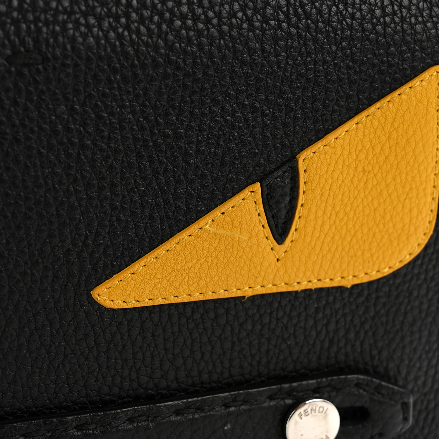 Cuoio Romano Selleria Monster Eyes Inlay Slim Clutch Black Sunflower - Image 8
