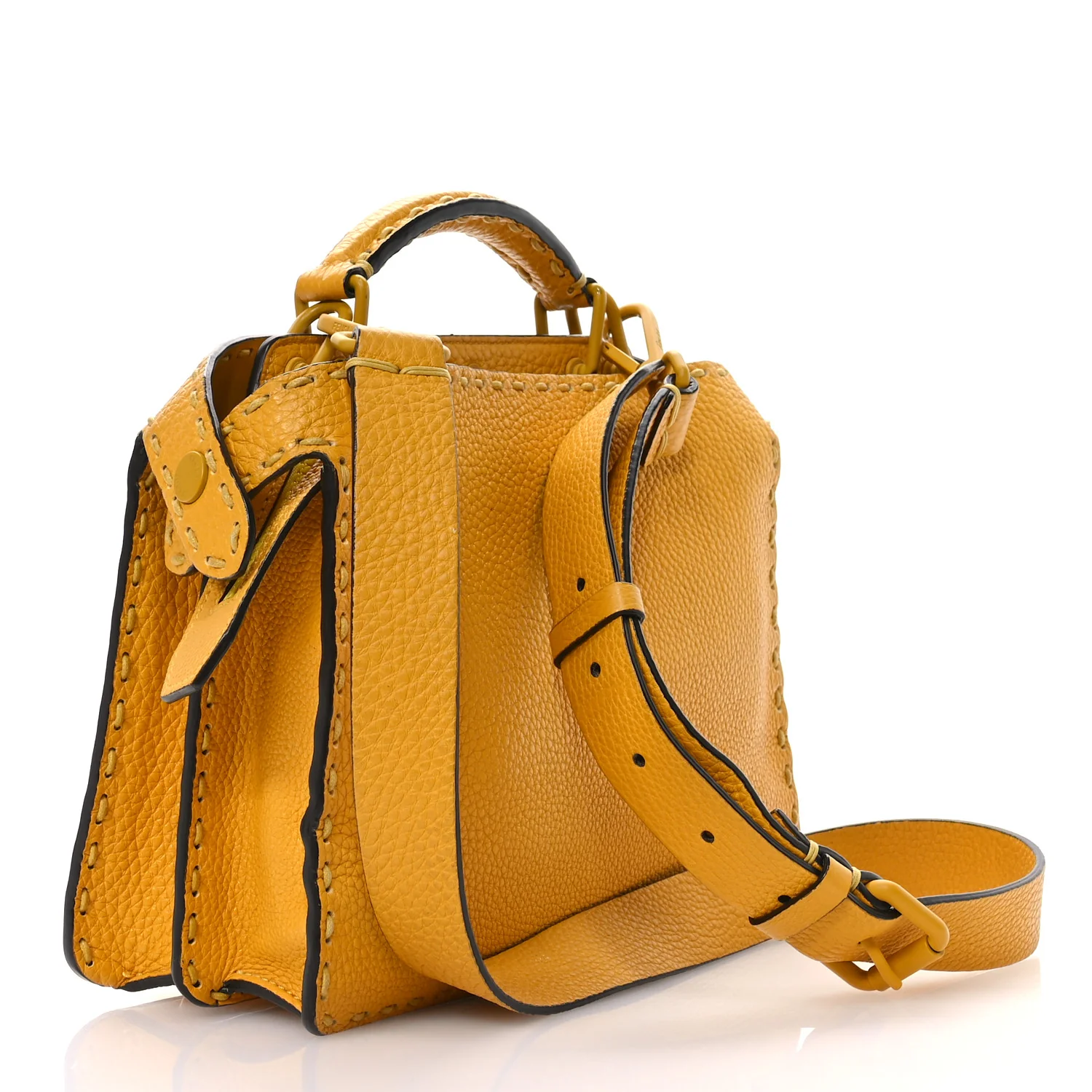 Cuoio Romano Vitello Cover Sellerissima Monochrome Mini Peekaboo I SEE U Satchel Sunflower - Image 3