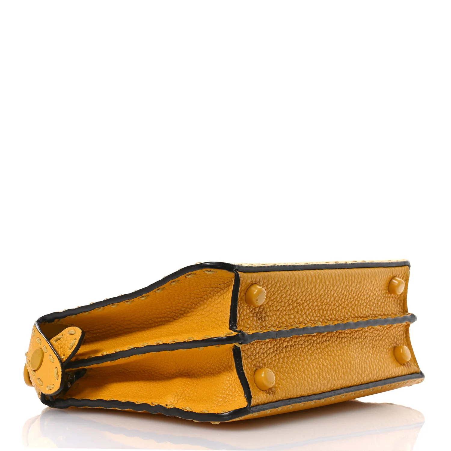 Cuoio Romano Vitello Cover Sellerissima Monochrome Mini Peekaboo I SEE U Satchel Sunflower - Image 4
