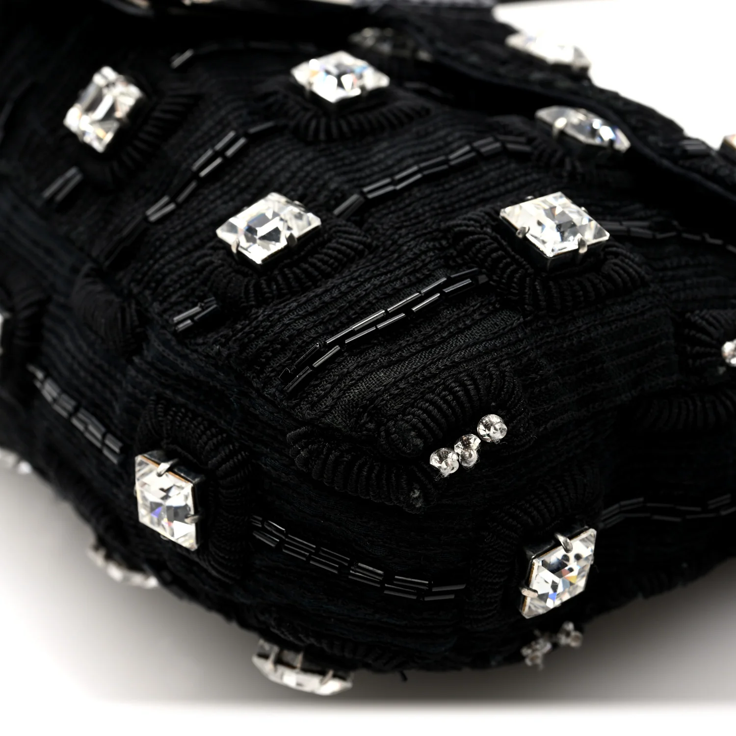 Fabric Beaded Crystal Baguette Black - Image 9