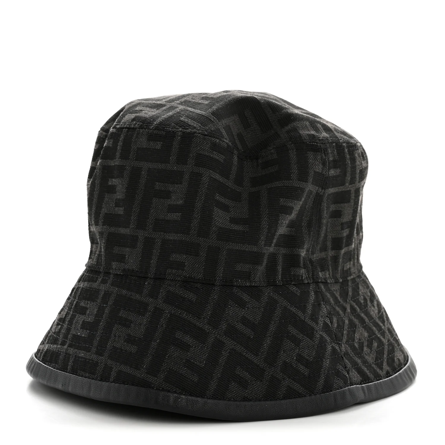 Fabric Jacquard FF Bucket Hat L Black