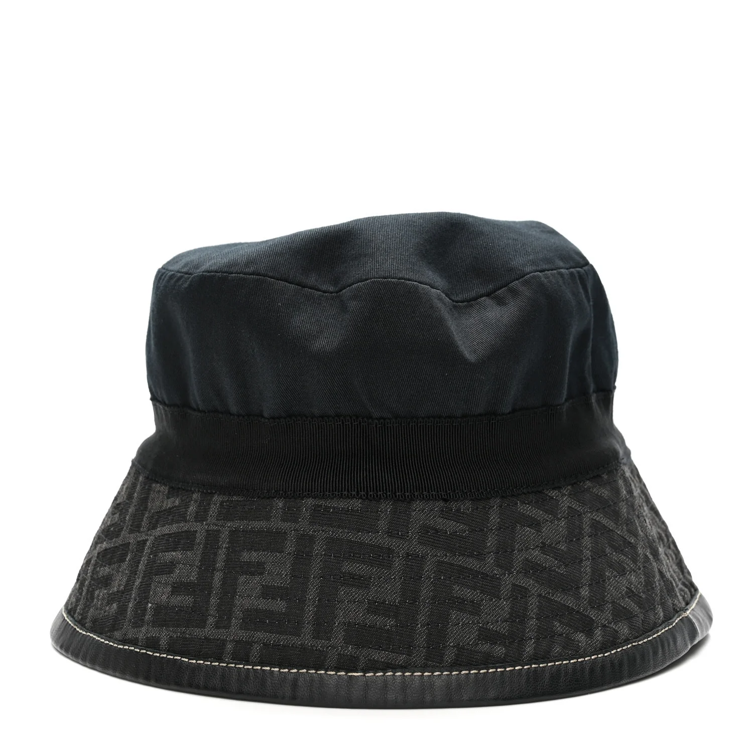 Fabric Jacquard FF Bucket Hat L Black - Image 13
