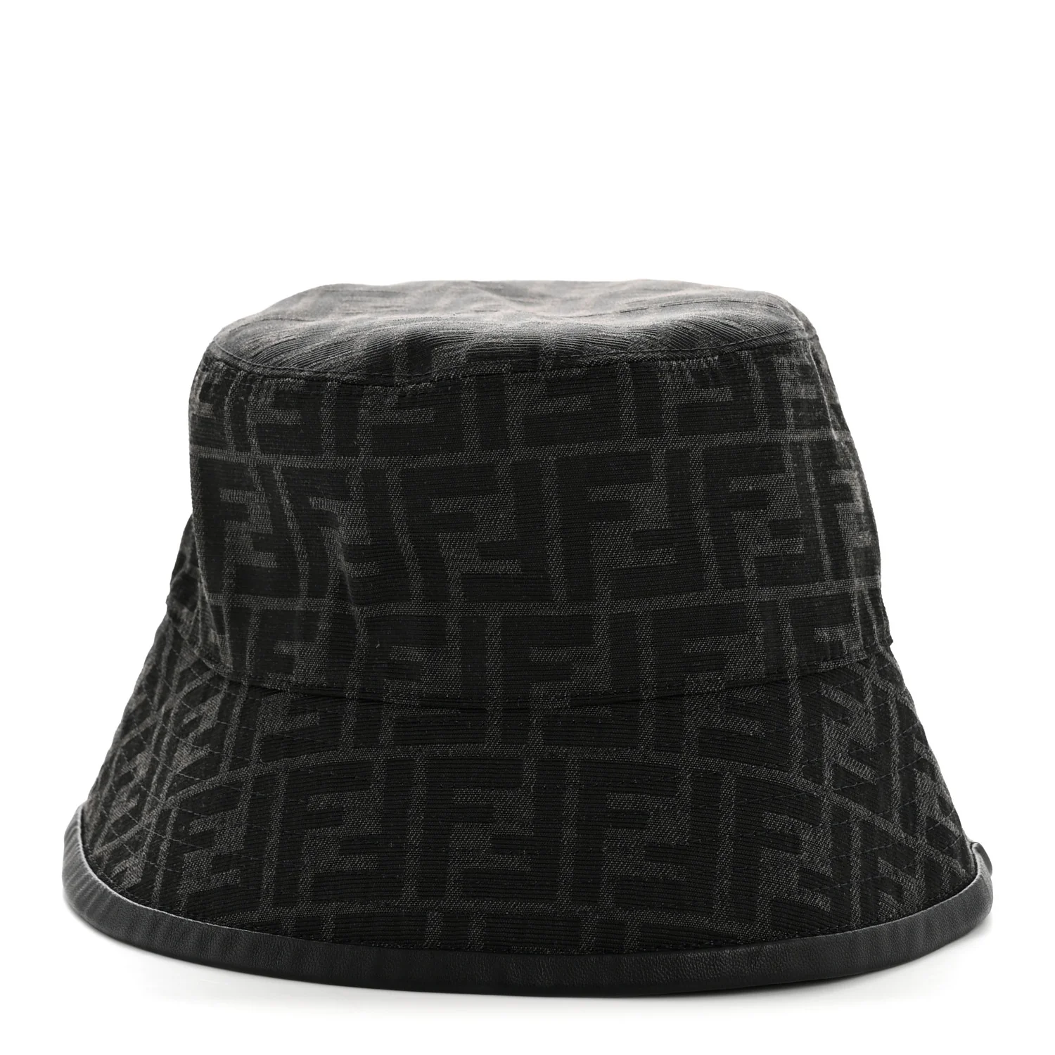 Fabric Jacquard FF Bucket Hat L Black - Image 6