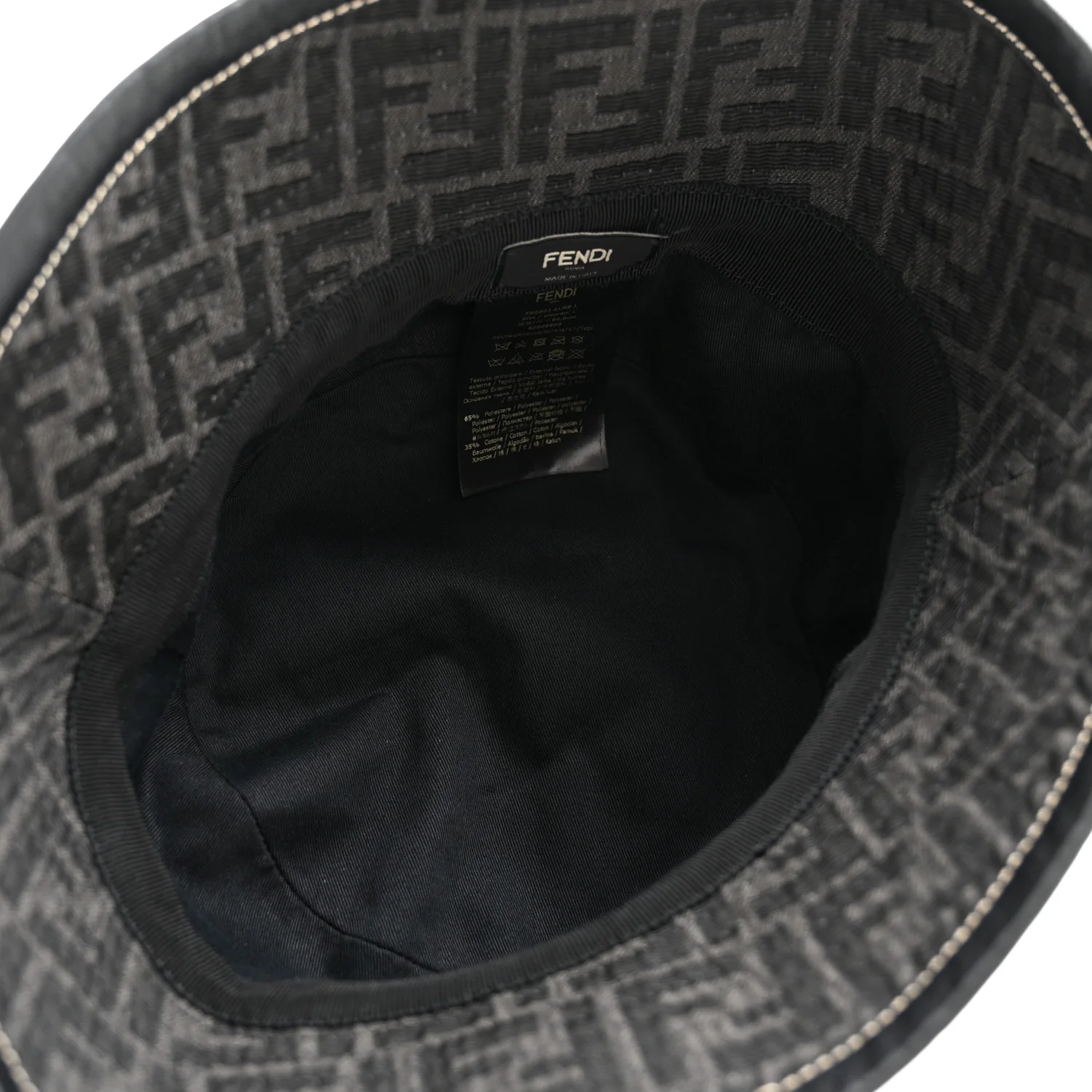 Fabric Jacquard FF Bucket Hat L Black - Image 7