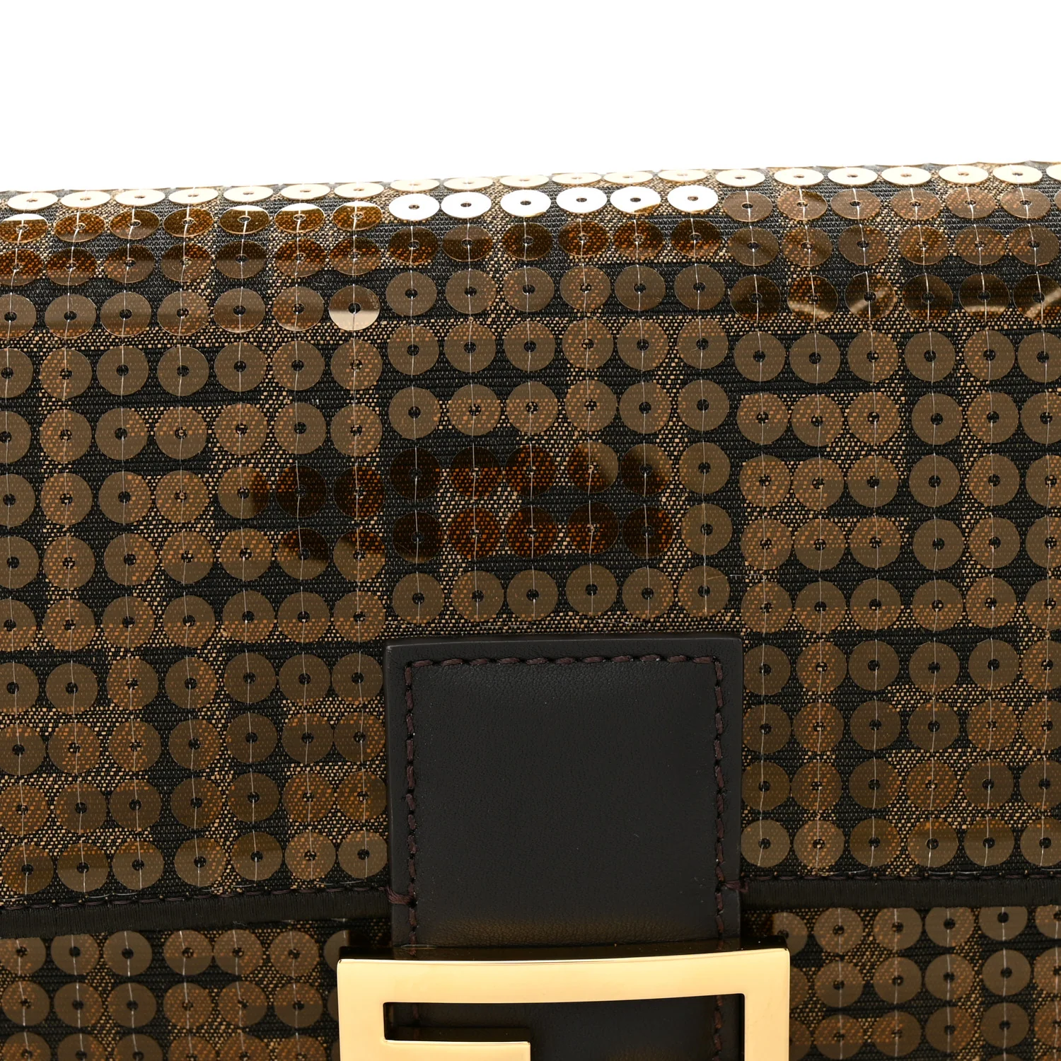 Fabric Jacquard Paillettes Vitello Seta FF 1974 Baguette Testa di Moro Real Ebano - Image 7