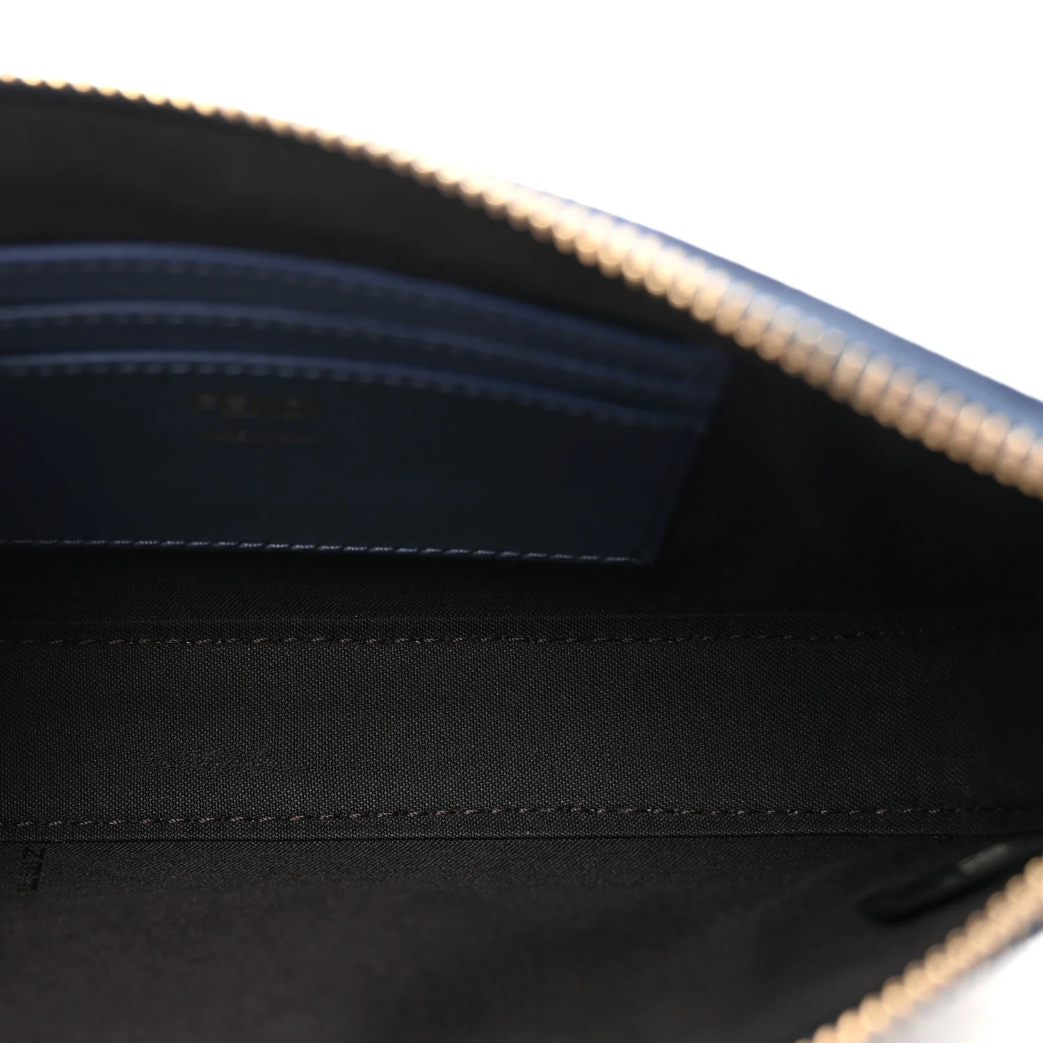 Fabric Jacquard Vitello Grace FF 1974 Baguette Pouch Blue - Image 5
