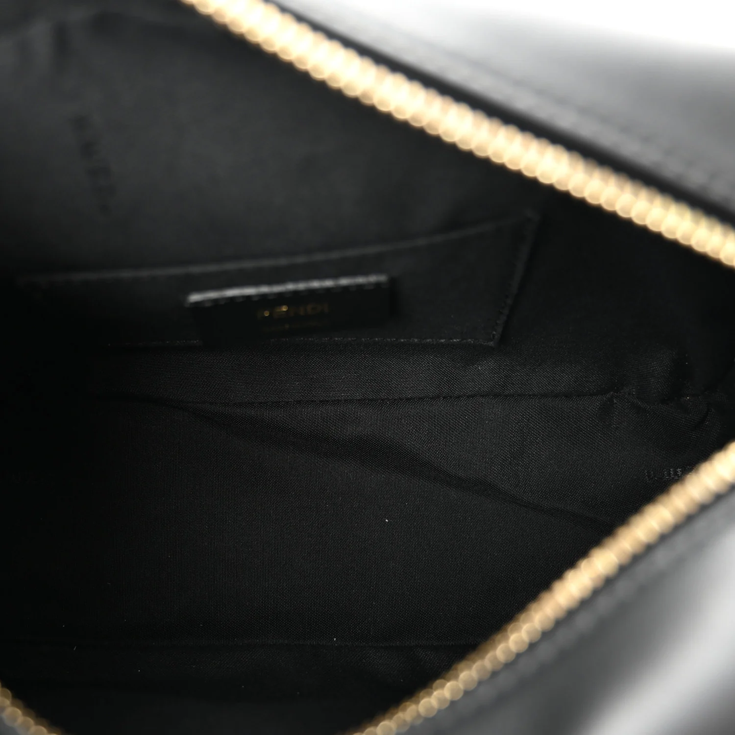 Glazed Fabric Vitello Century F is Fendi FF 1974 Stamp Patch Camera Case Mogano Panna Black - Image 5