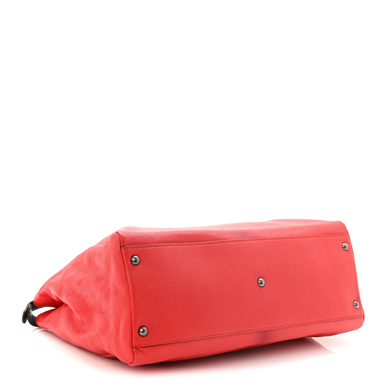 Goatskin Zucca Large Peekaboo Iconic Satchel Red - Image 4