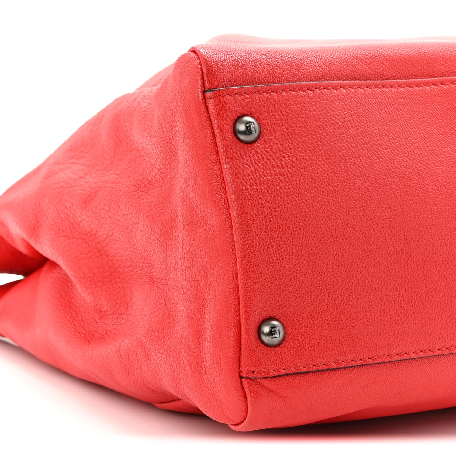 Goatskin Zucca Large Peekaboo Iconic Satchel Red - Image 9