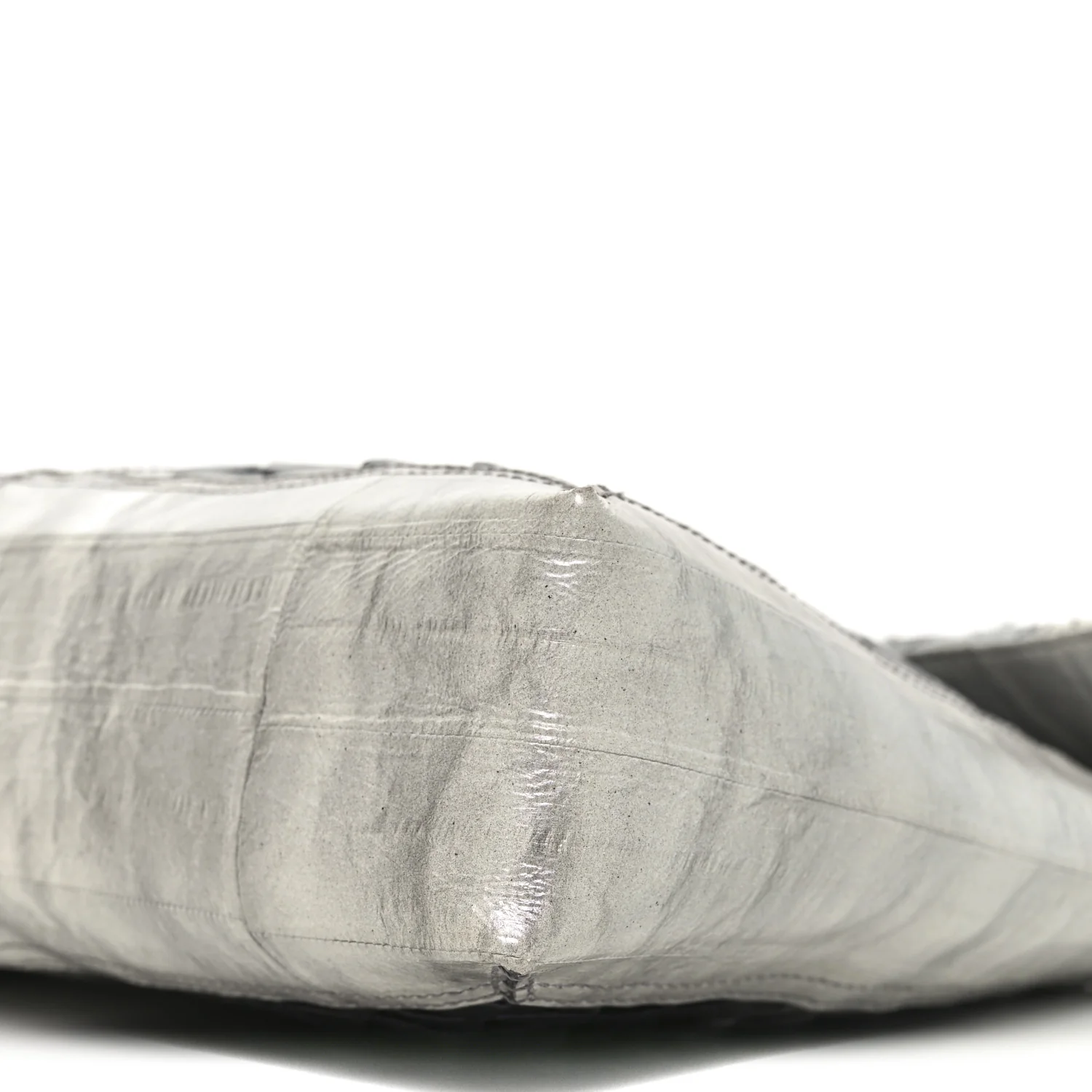 Iridescent Eelskin Maxi Chain Baguette Bag Grey Multicolor - Image 10
