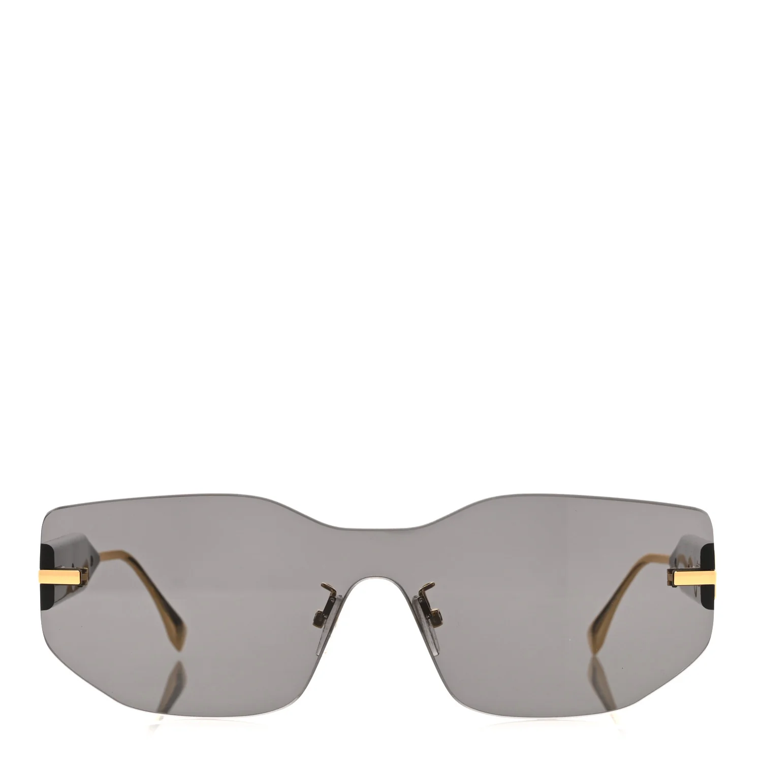 Metal Fendigraphy Shield Sunglasses FE 40066U Black Gold - Image 2