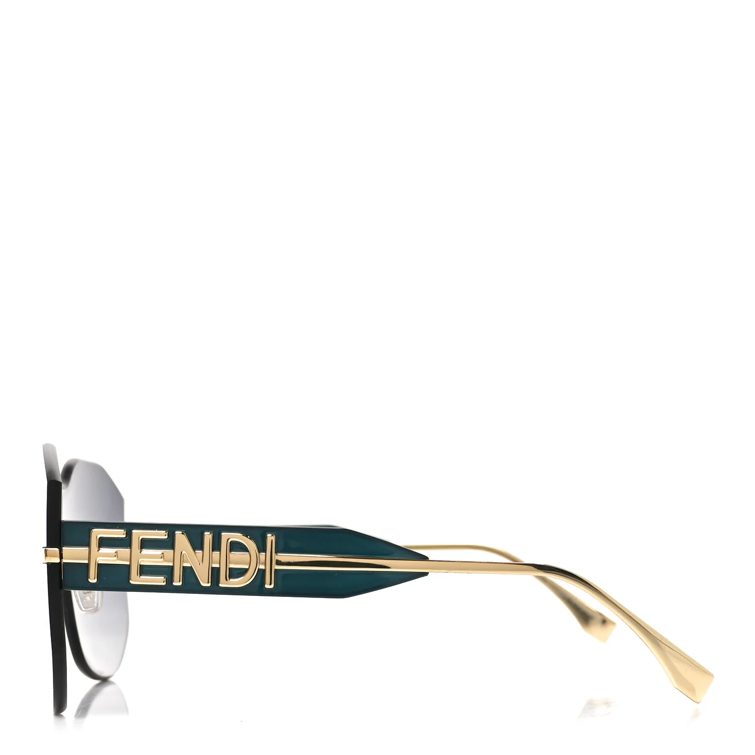 Metal Fendigraphy Shield Sunglasses FE40067U Green - Image 4