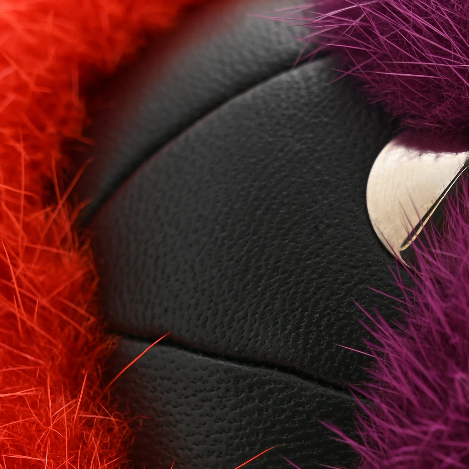 Mink Goat Fur QuTweet Funkyfur Bag Bug Charm Red - Image 4