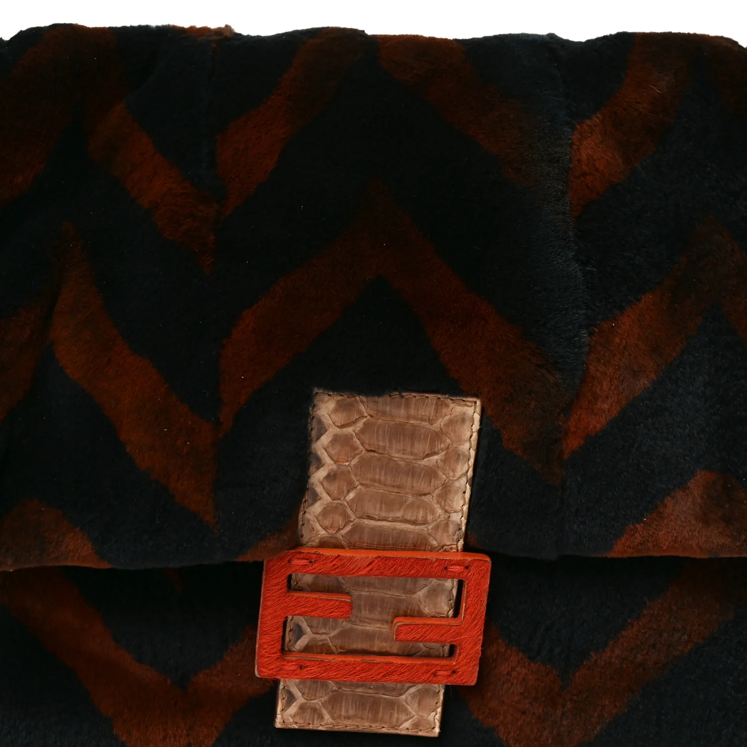 Mink Snakeskin Chevron Mama Baguette - Image 8