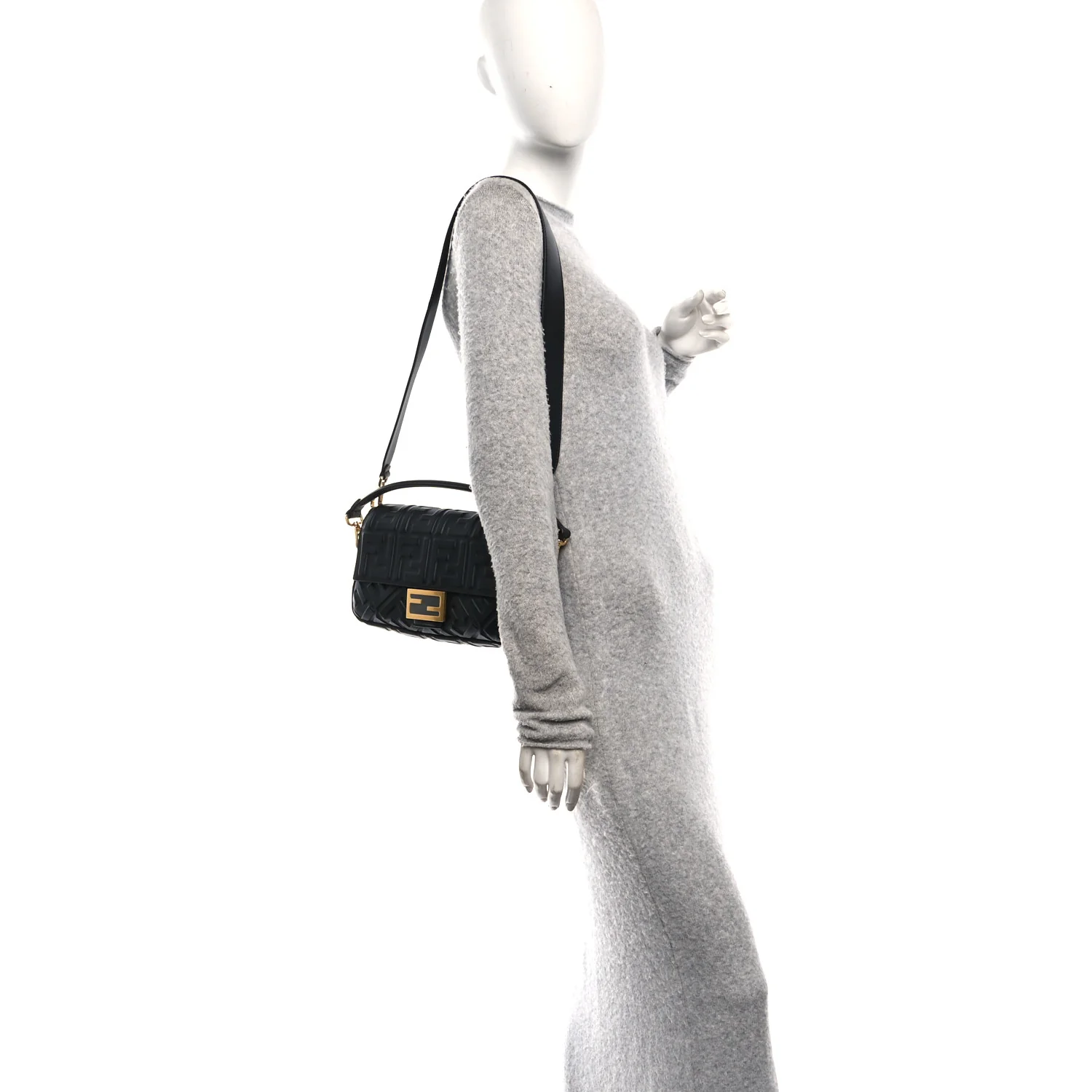 Nappa FF 1974 Embossed Baguette Black - Image 2