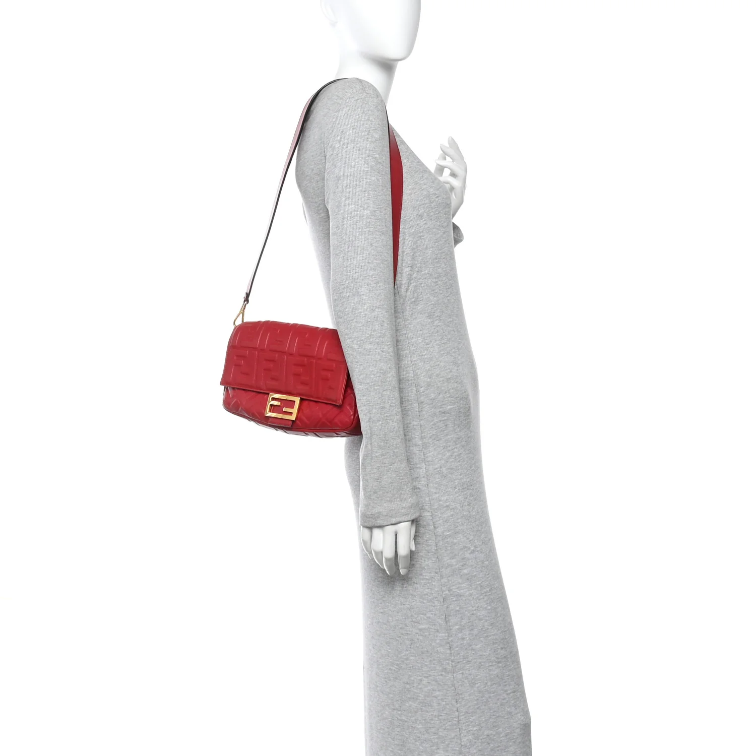 Nappa FF 1974 Embossed Baguette Fragola - Image 2