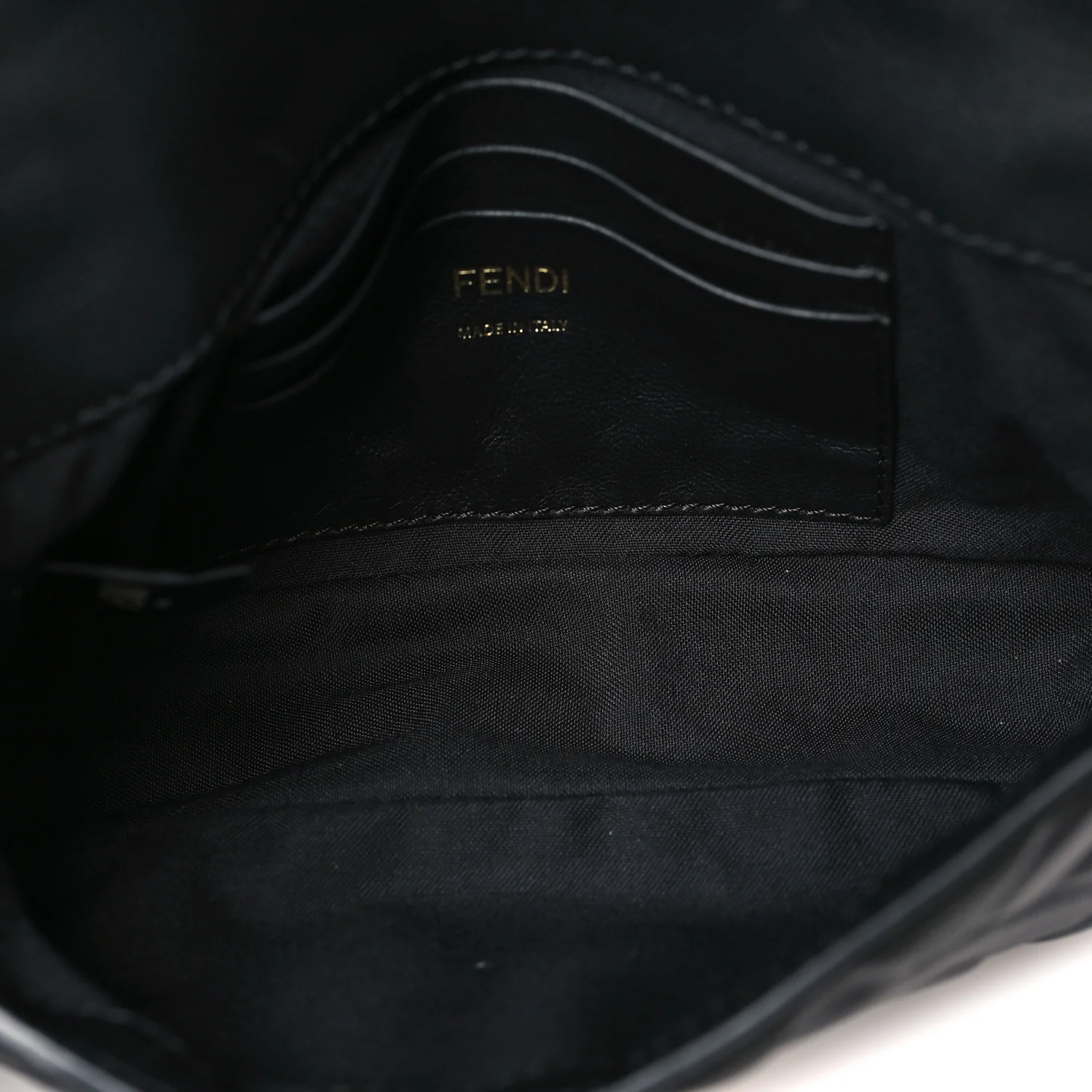 Nappa FF 1974 Embossed Mini Baguette Black - Image 5