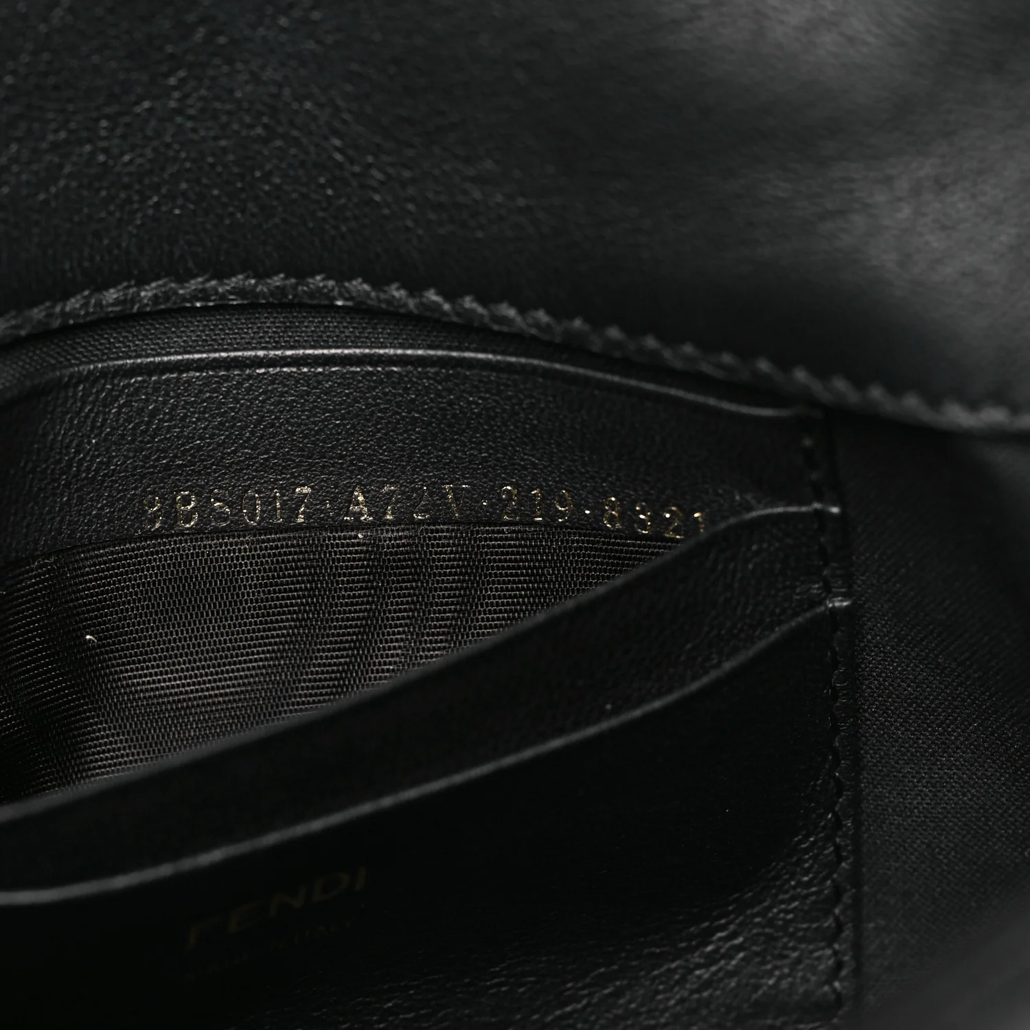 Nappa FF 1974 Embossed Mini Baguette Black - Image 7