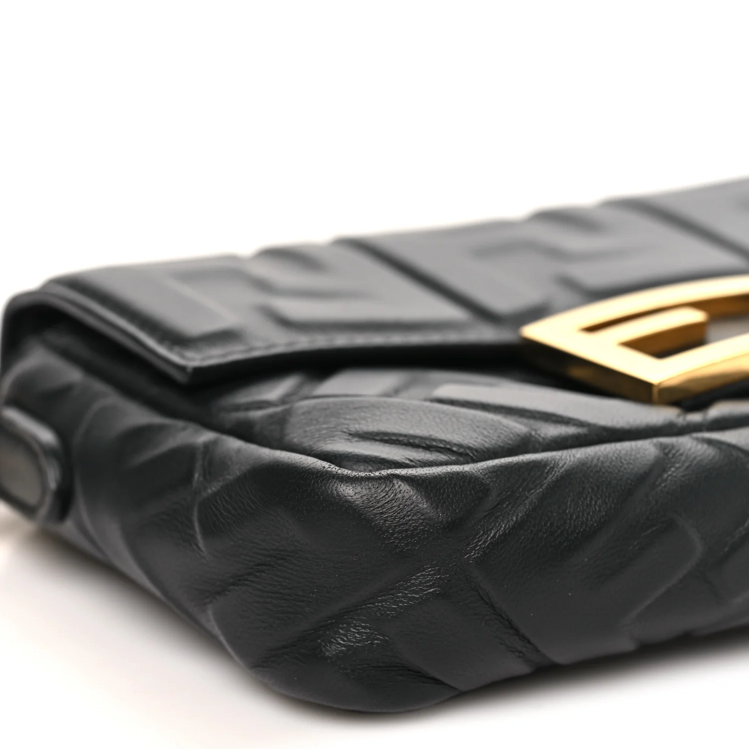 Nappa FF 1974 Embossed Mini Baguette Black - Image 9