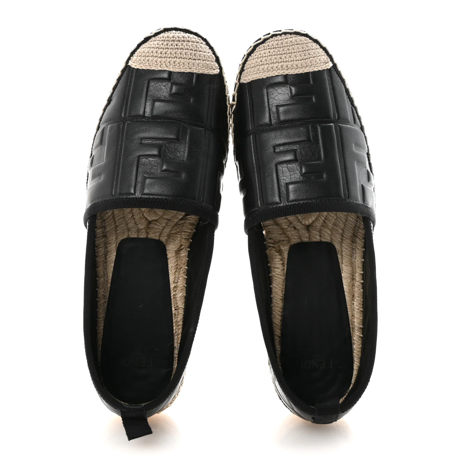 Nappa FF Embossed Espadrilles 38 Black - Image 2